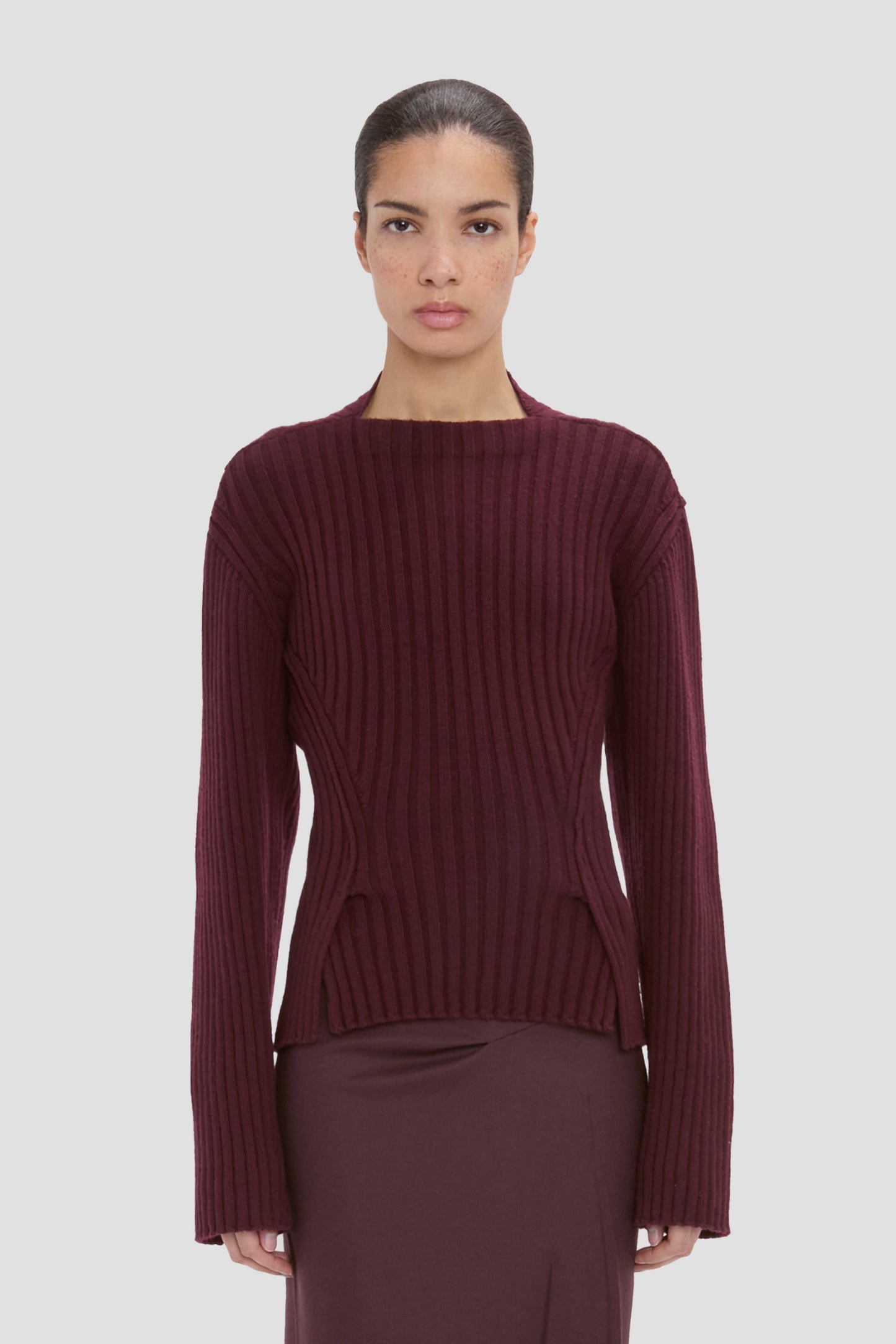 Ribbed Jumper In Acai