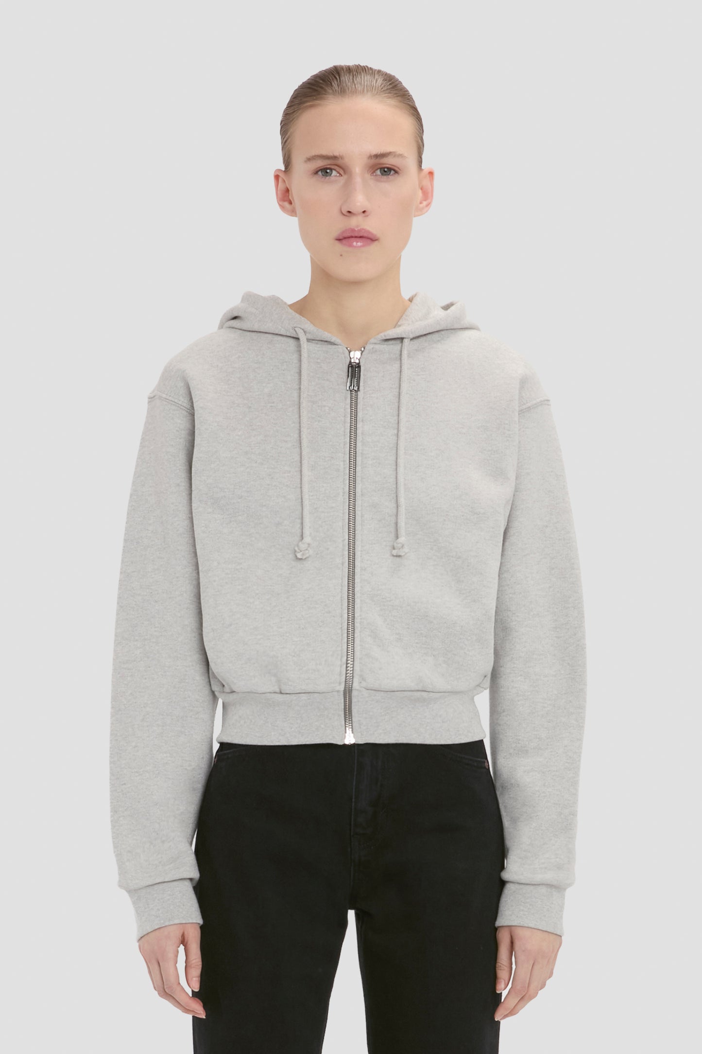Full Zip Hoodie In Grey Marl