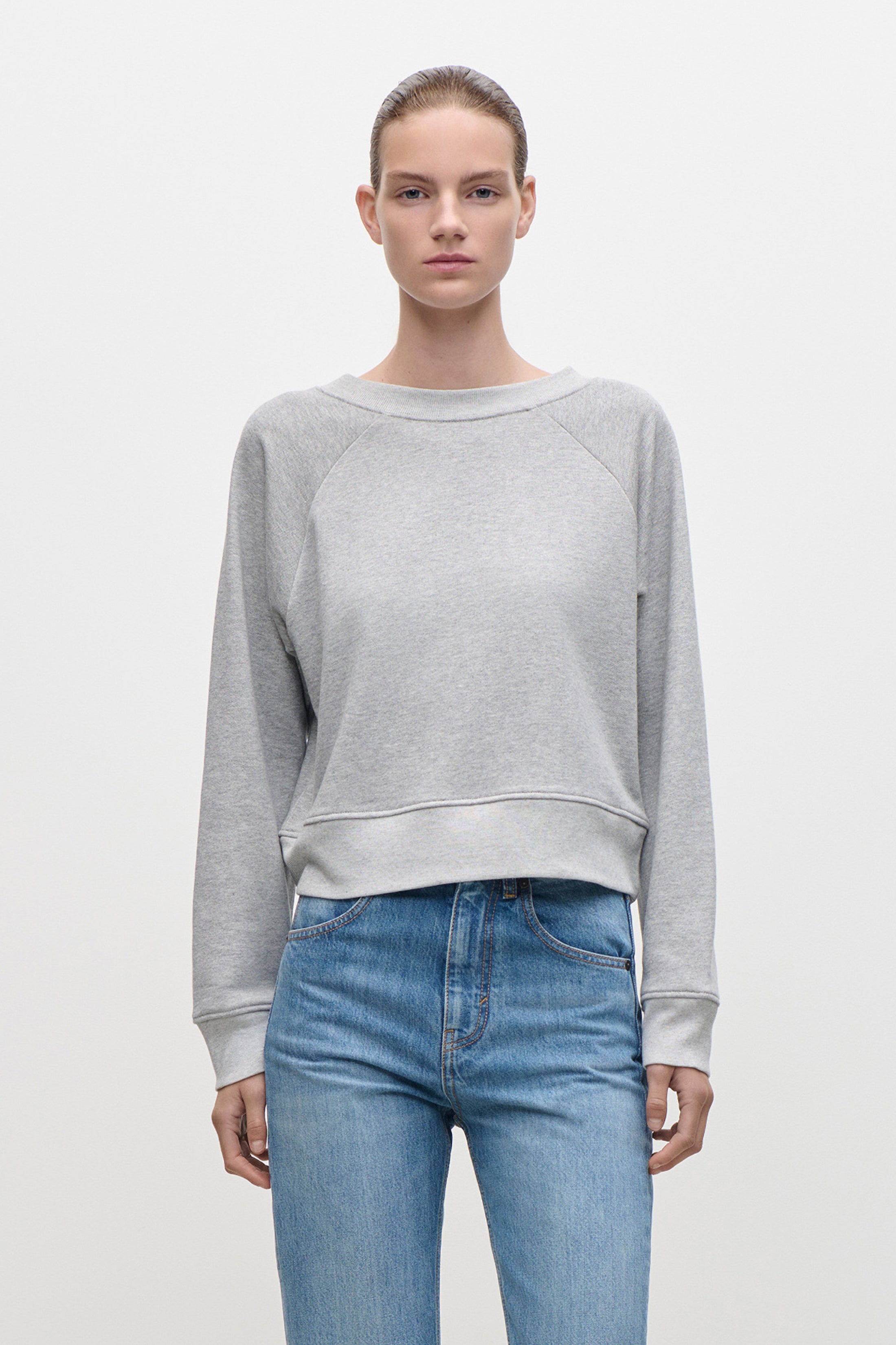 Constance Sweatshirt In Grey Marl – Victoria Beckham