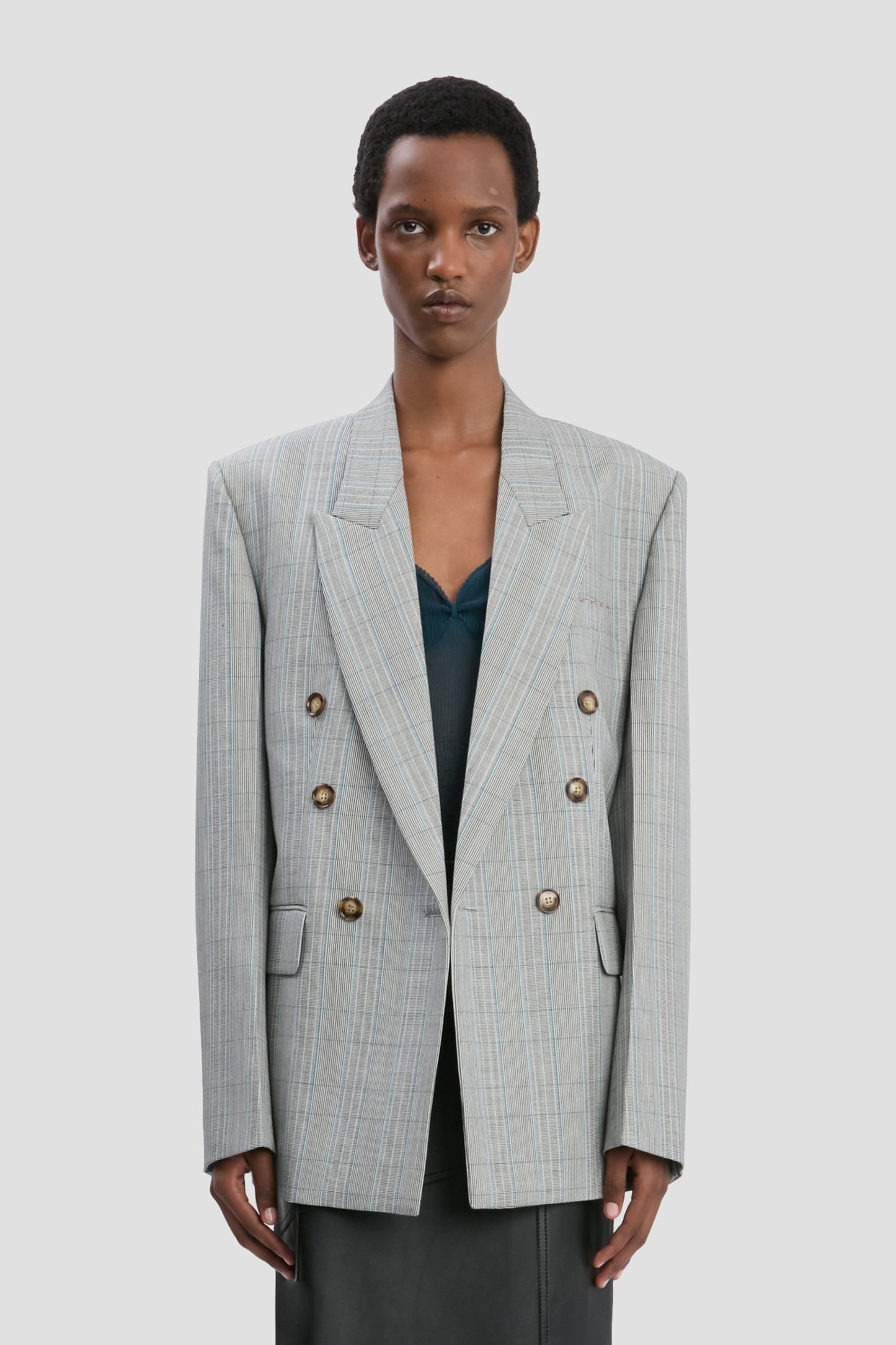 Tailored Jacket In Blue-Grey Check