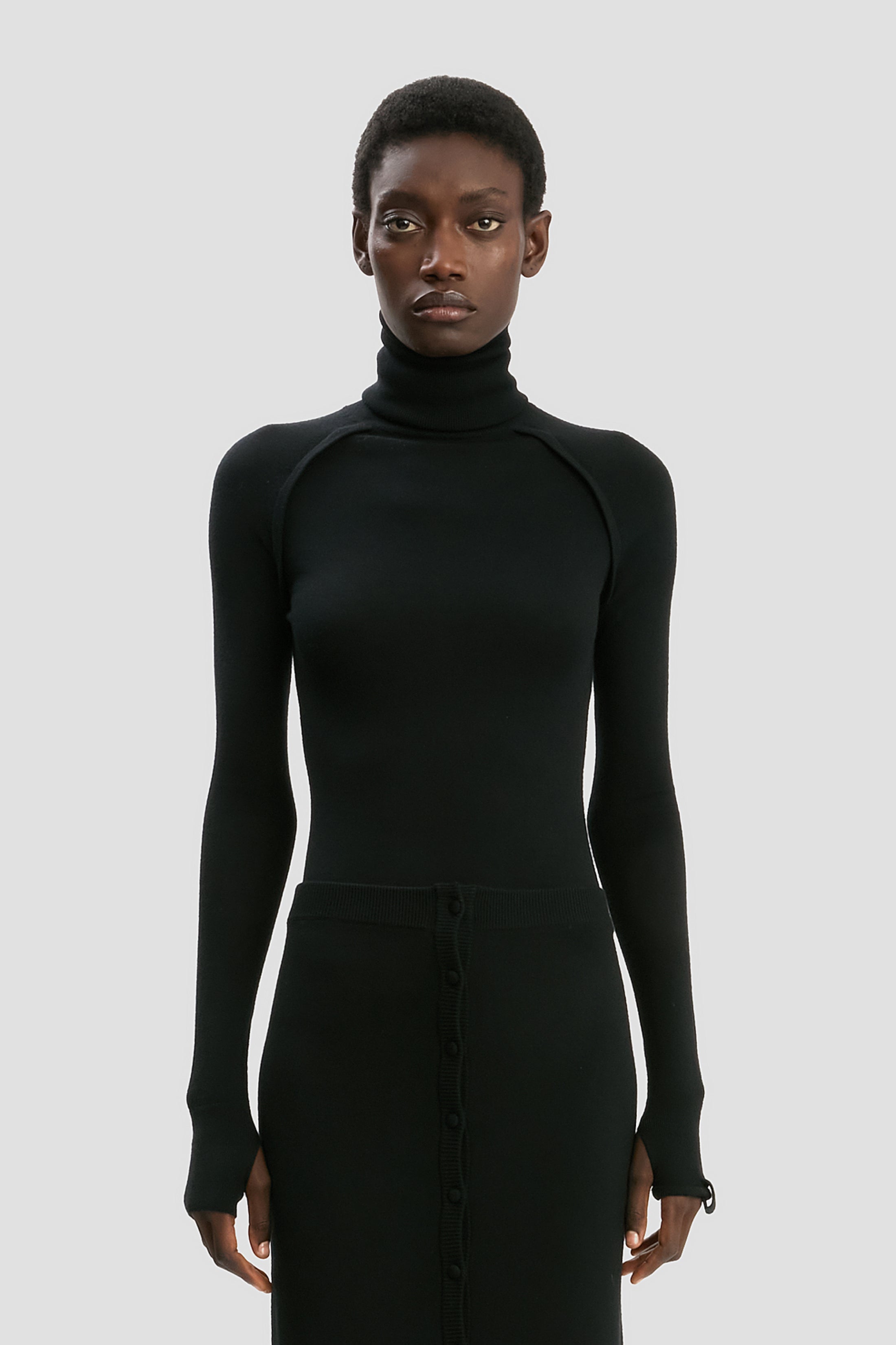High Neck Jumper In Black – Victoria Beckham UK
