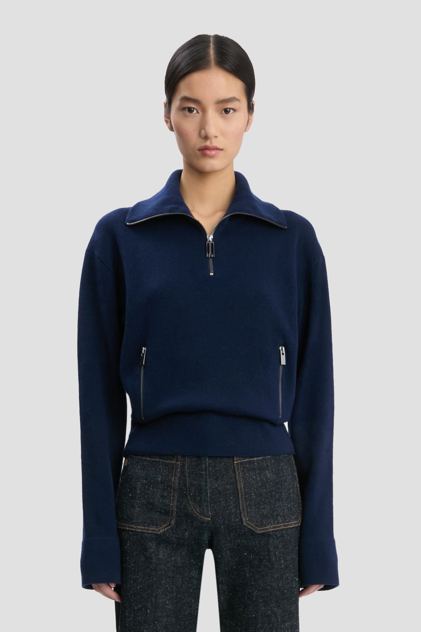 Half-Zip Milano Jumper In Navy