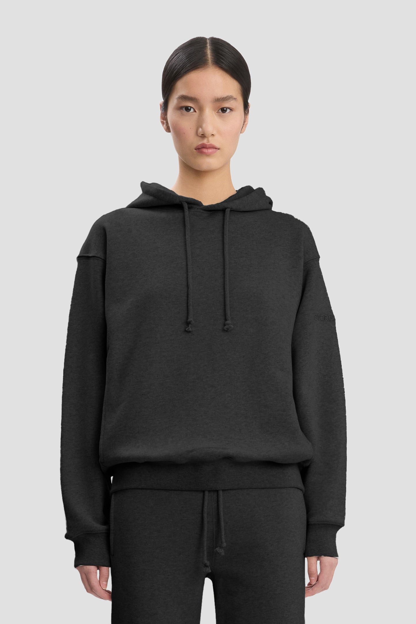 Logo Embroidered Hoodie In Black