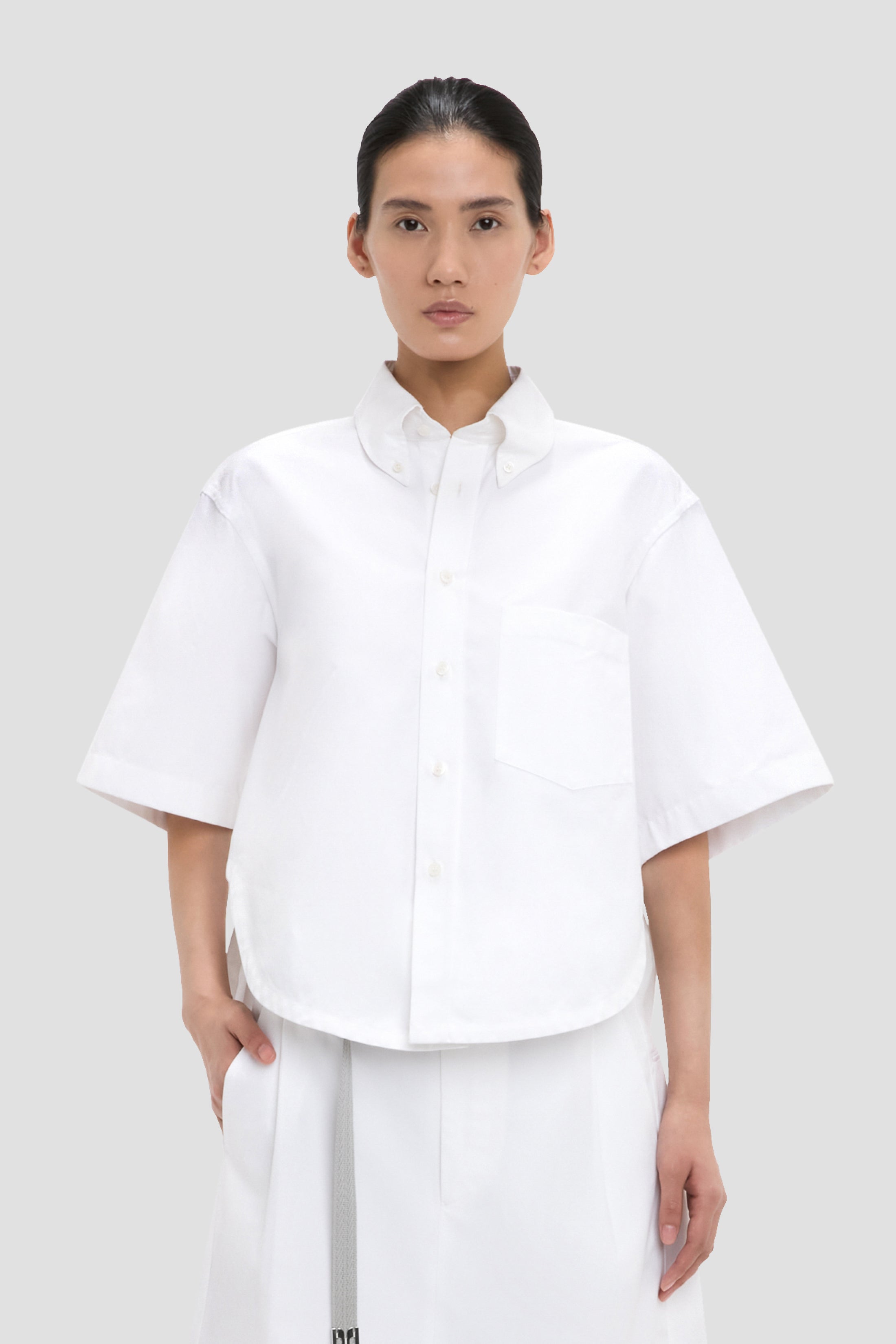 Trapeze Shirt In Optic White – Victoria Beckham