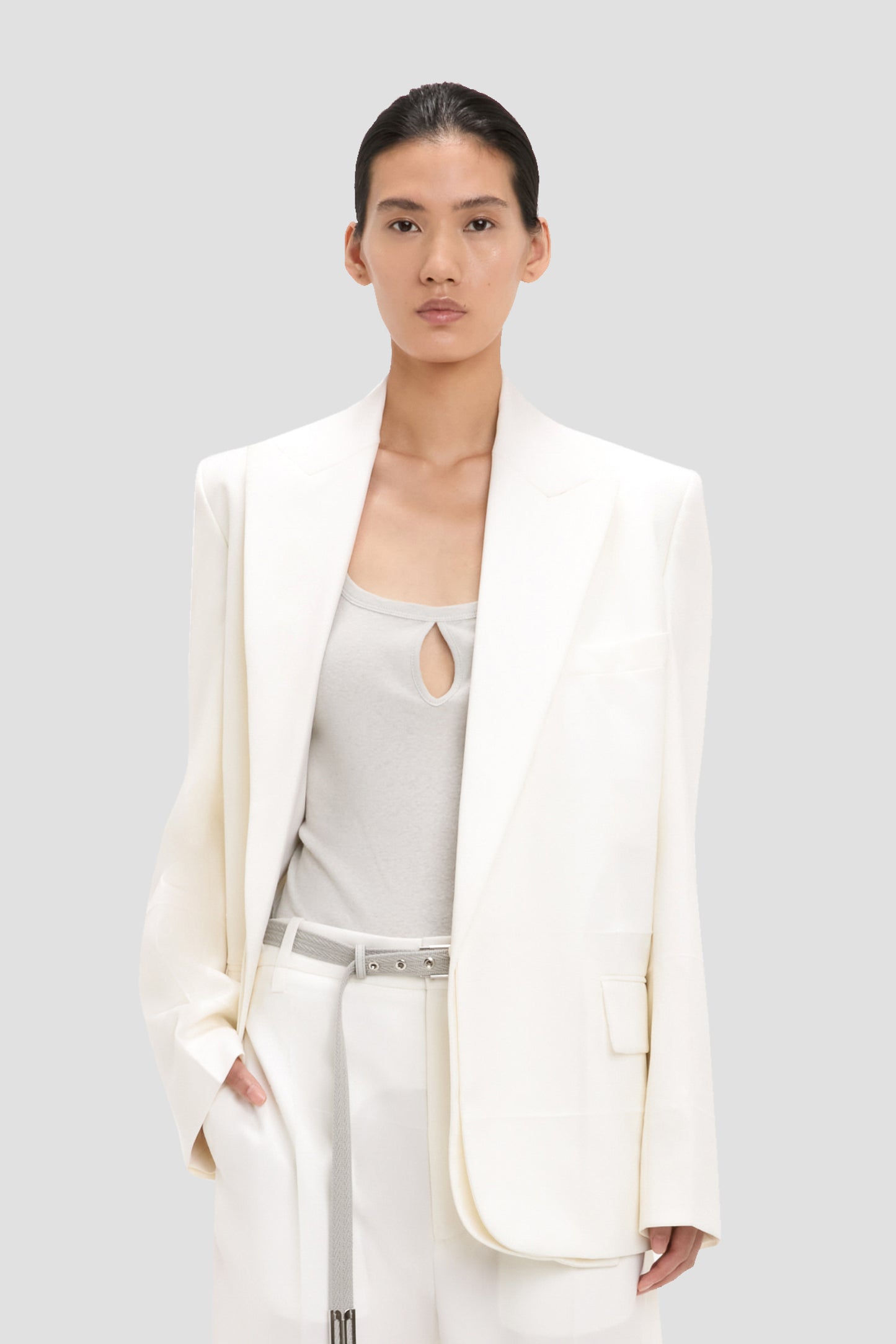 Detached Lapel Jacket In Off-White