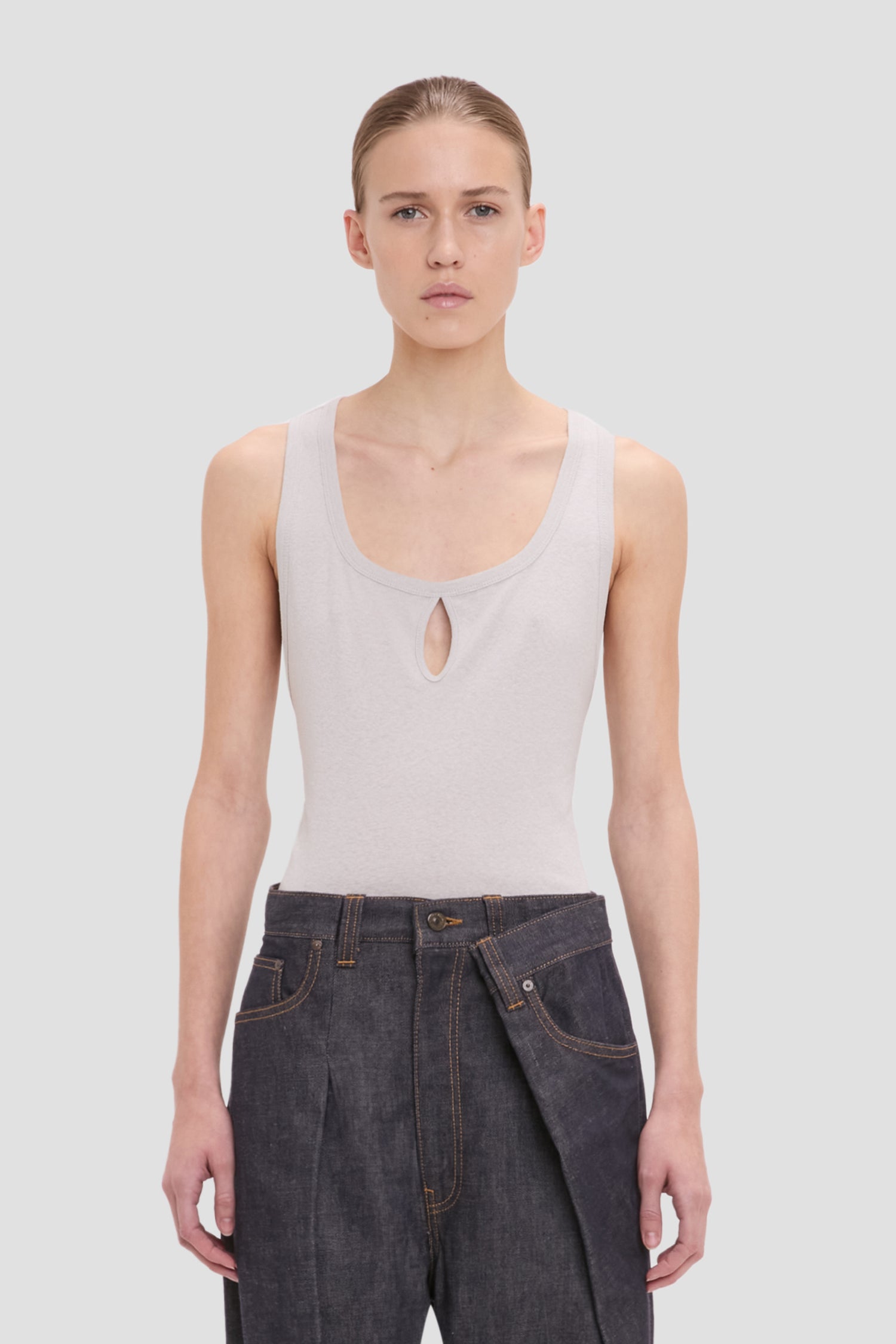 Split Tank Top In Magnesium