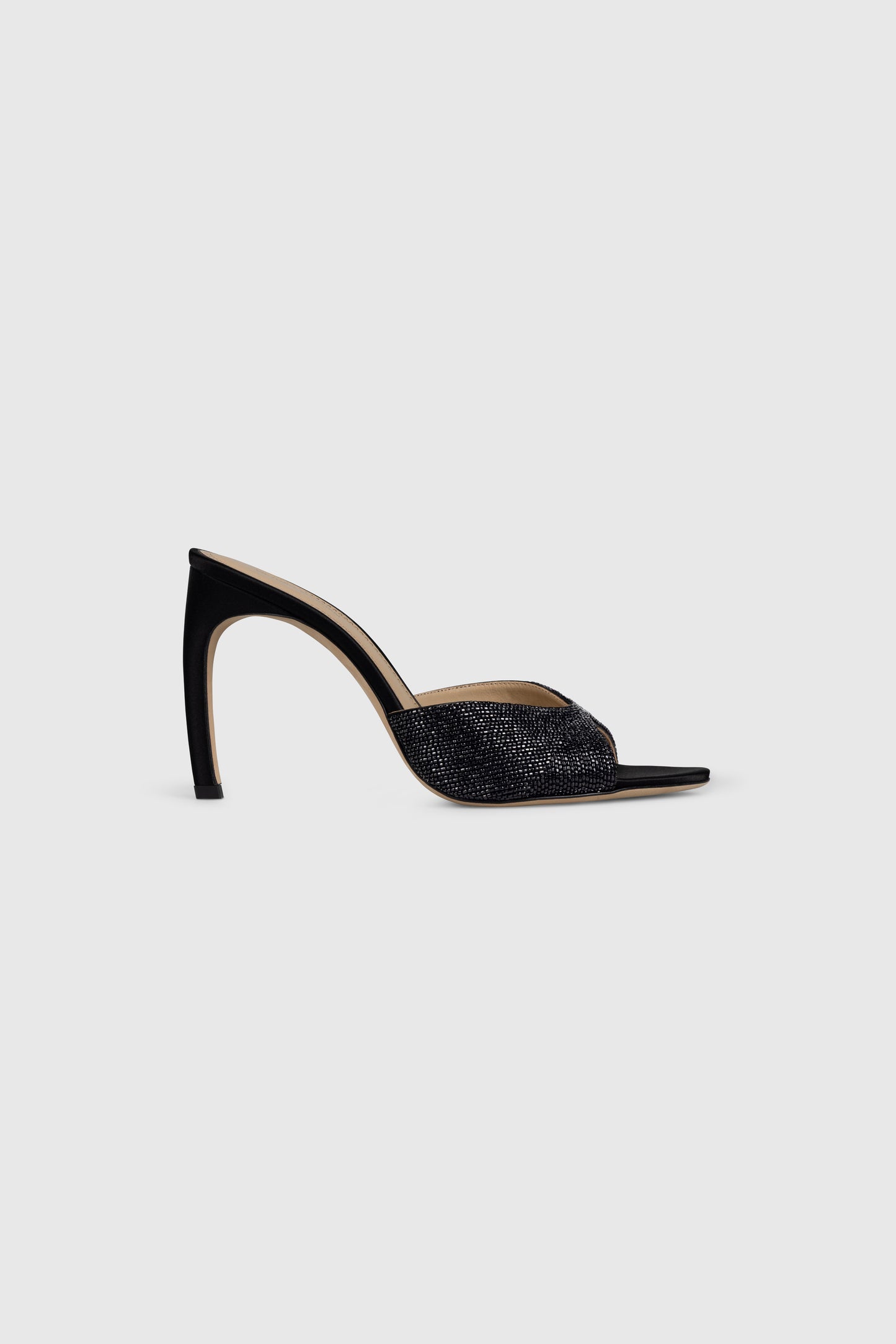 Harlow Open Toe Mule 100 Beaded Satin