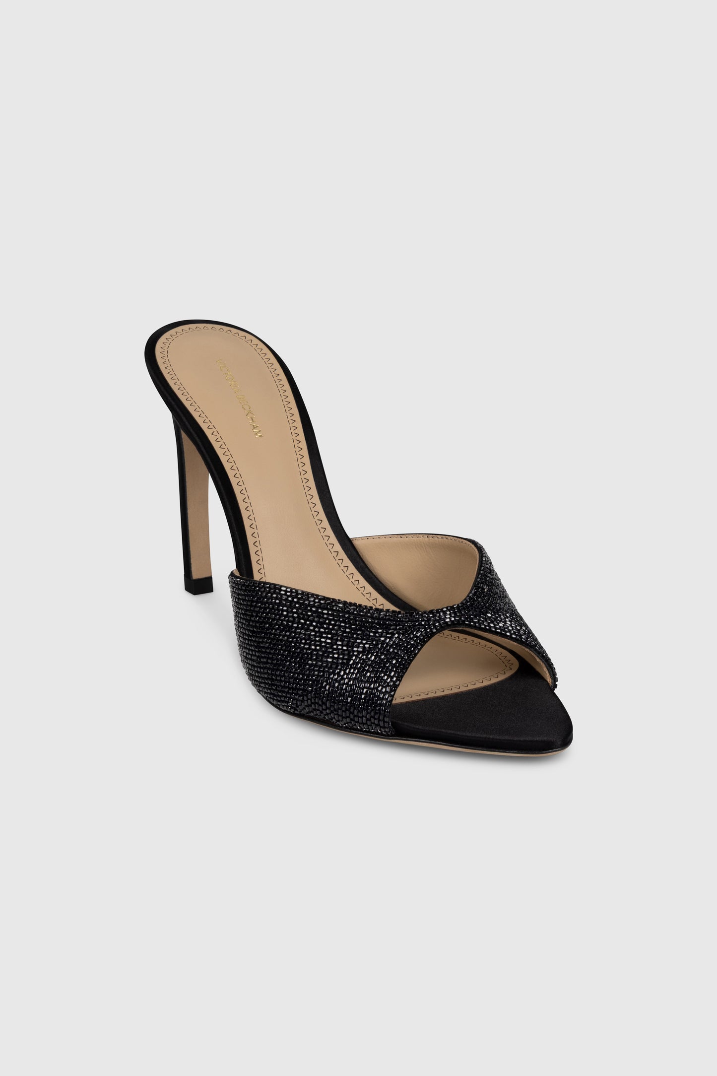 Harlow Open Toe Mule 100 Beaded Satin
