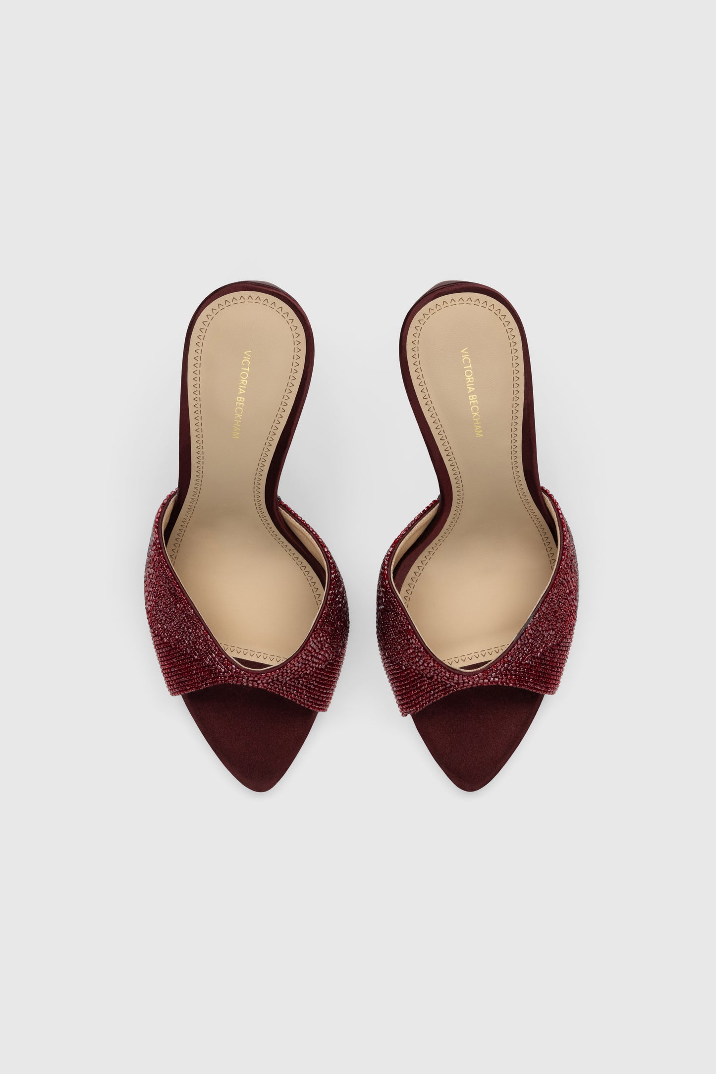 Harlow Open Toe Mule 100 Beaded Satin
