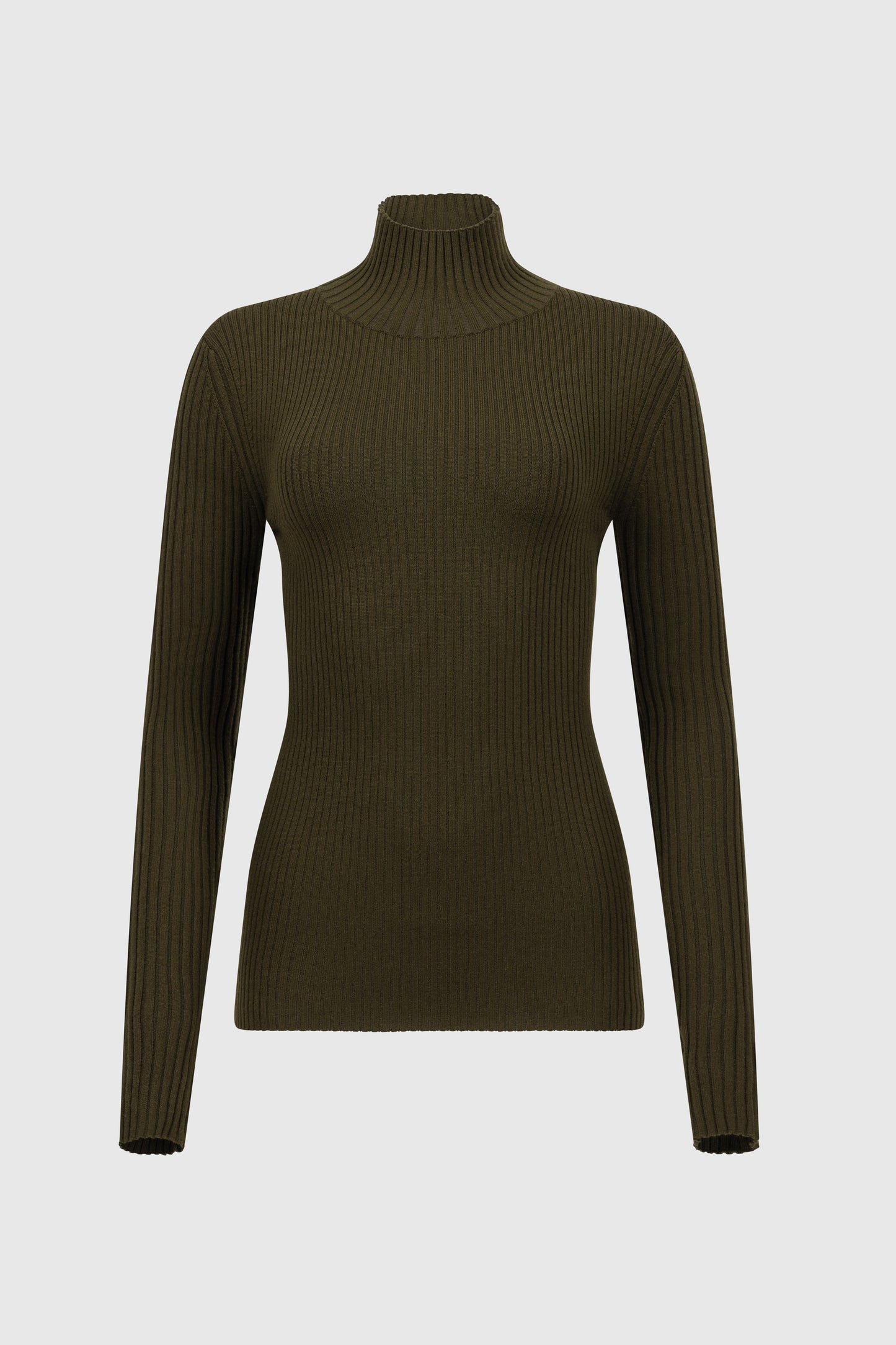 High Neck Jumper In Green
