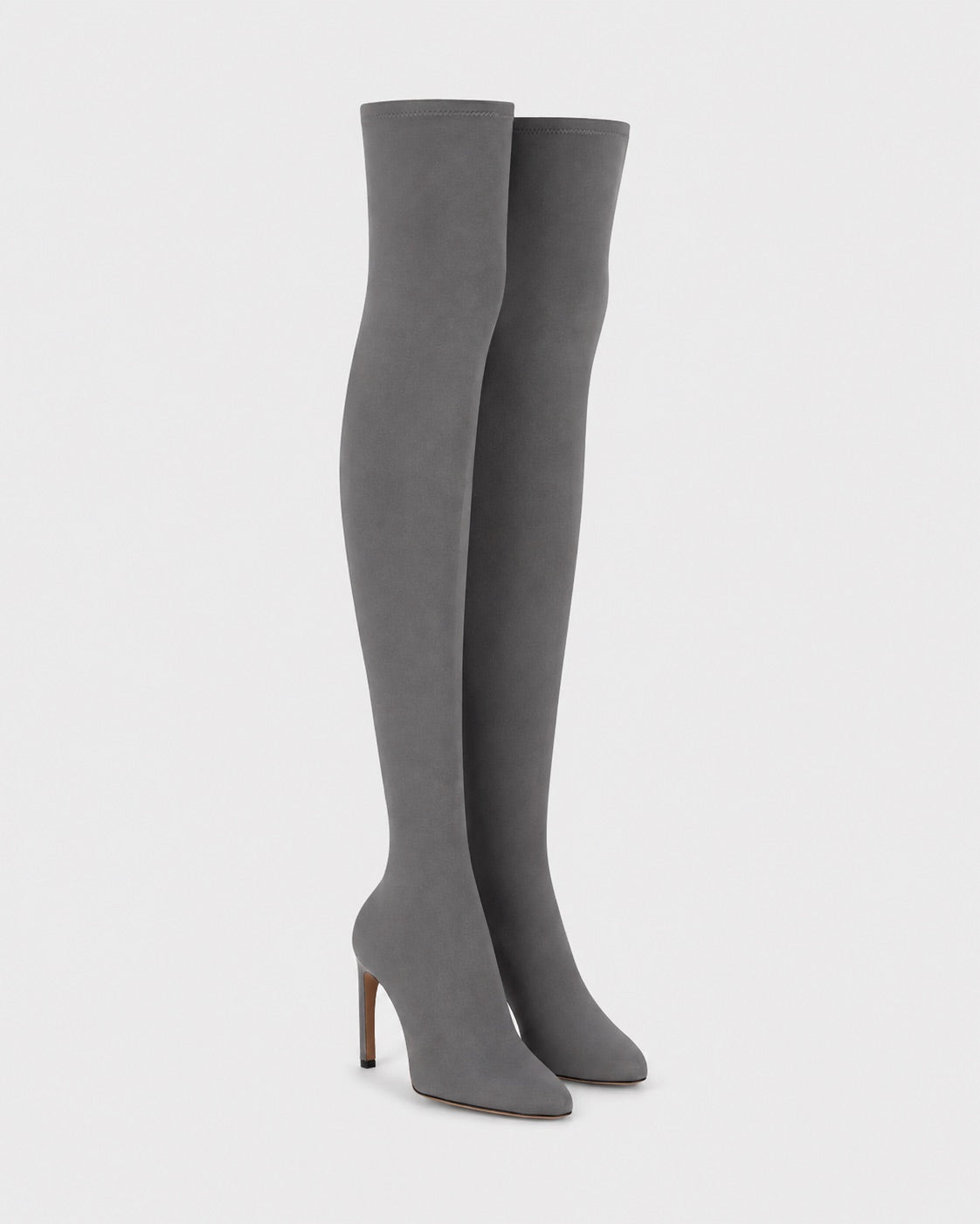 Harlow Thigh-High Boot 100 Grey Jersey