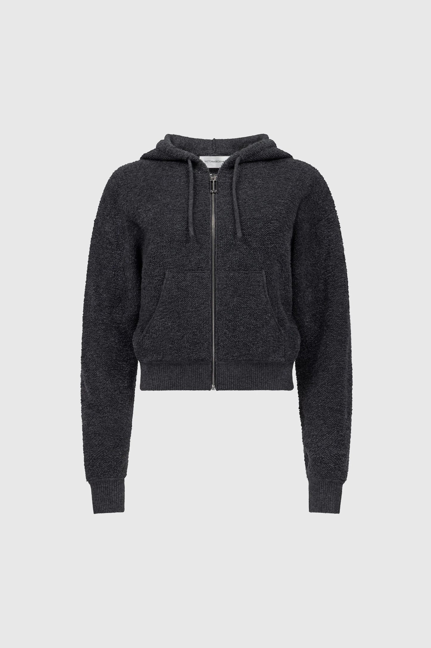 Isla Zipped Hoodie In Dark Grey