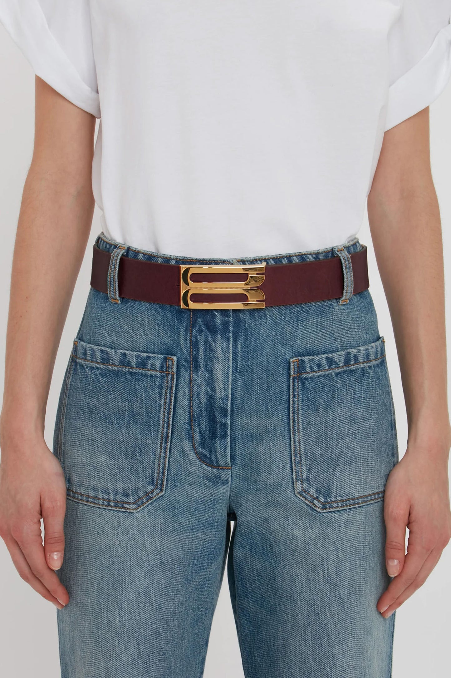 Jumbo Dorian Belt In Burgundy Leather