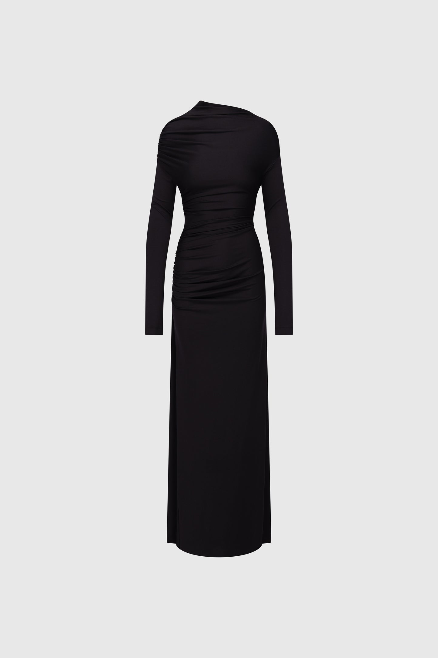 Shoulder Drape Gown In Black