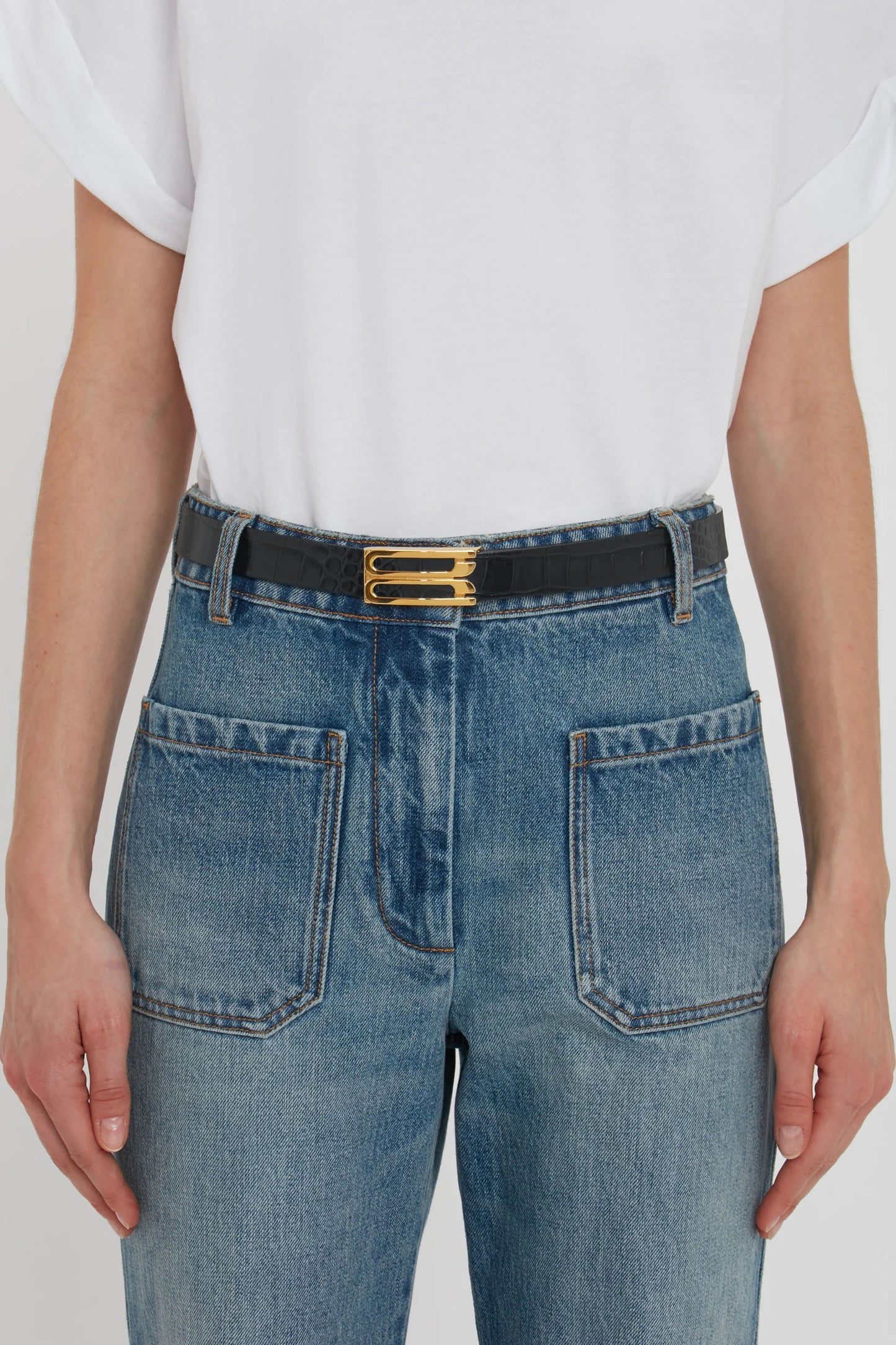 Dorian Frame Belt 25mm Croc Embossed Leather