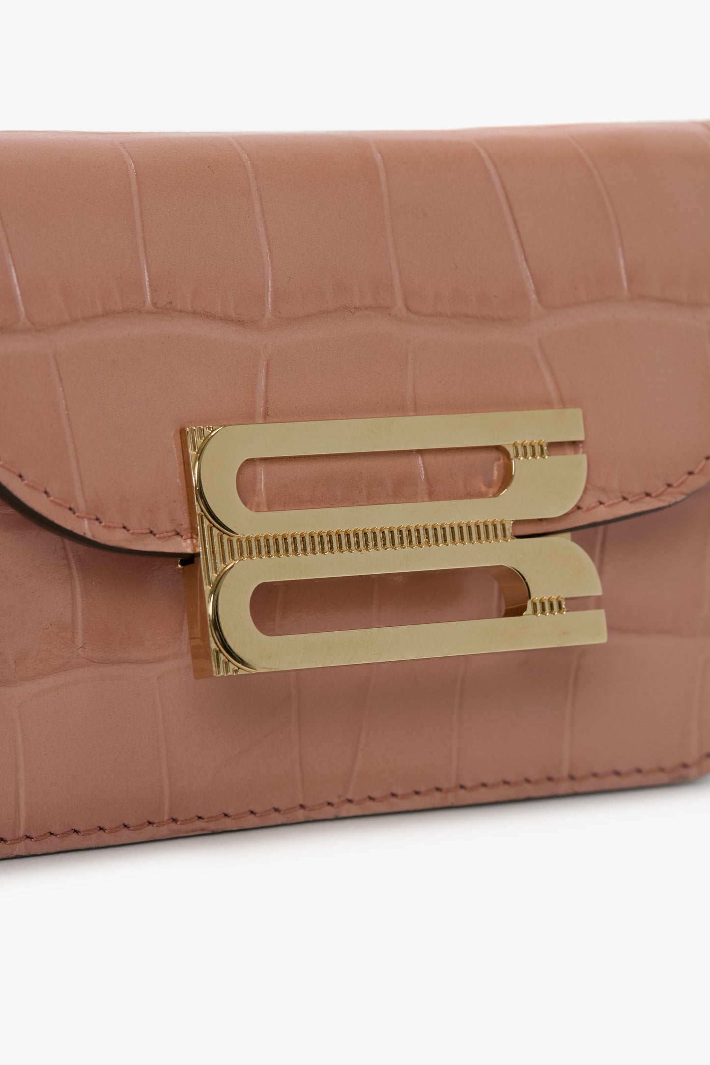 Micro Dorian Bag In Pink Croc Effect Leather