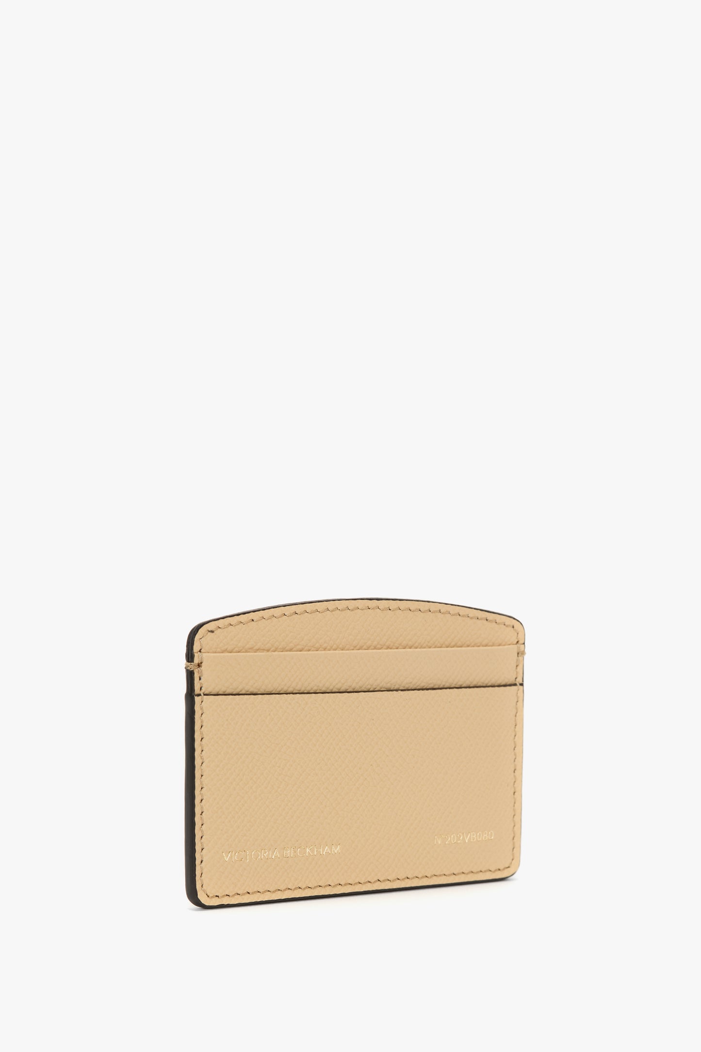 Victoria Card Holder In Peach Grained Leather