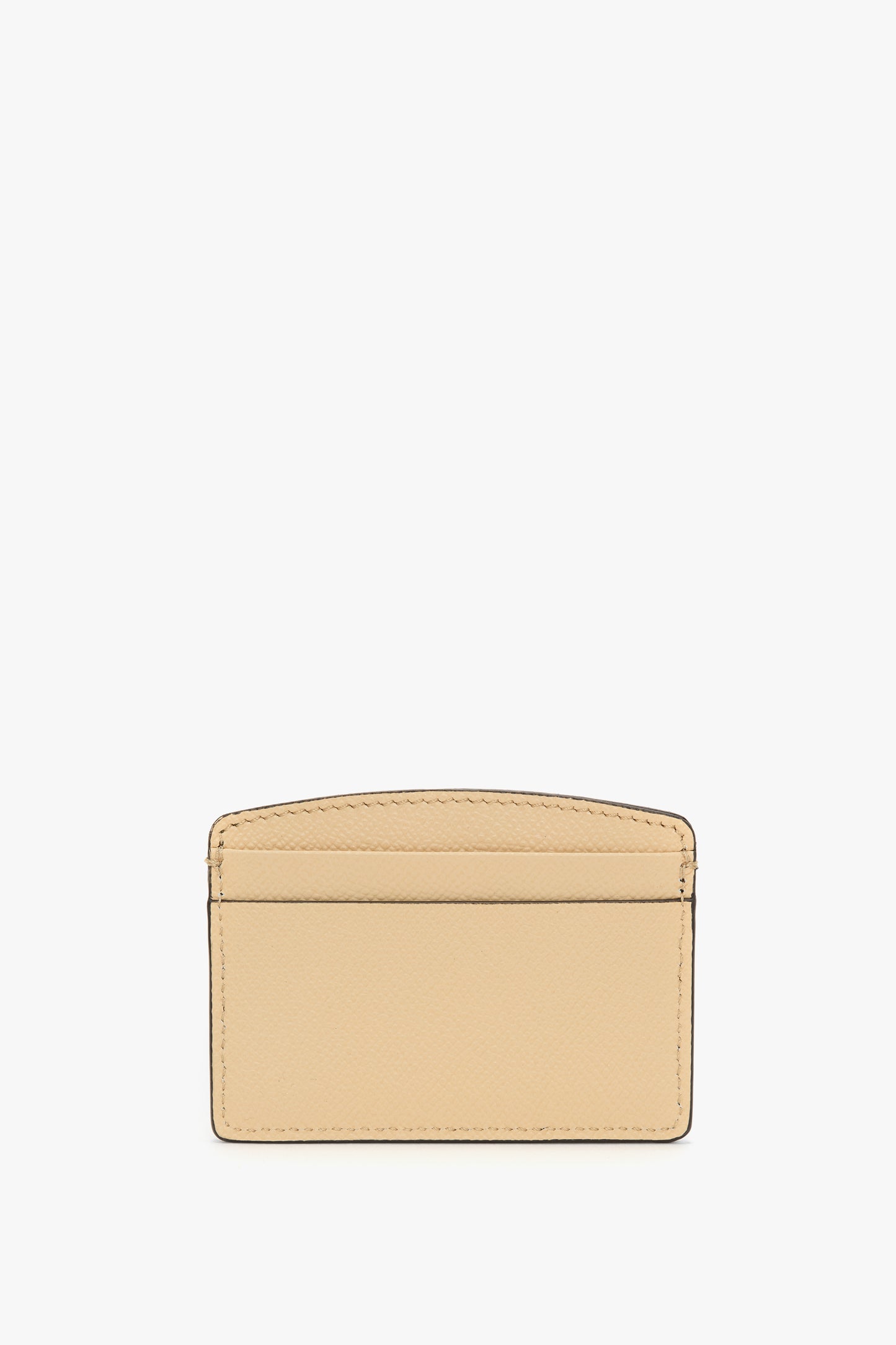 Victoria Card Holder In Peach Grained Leather
