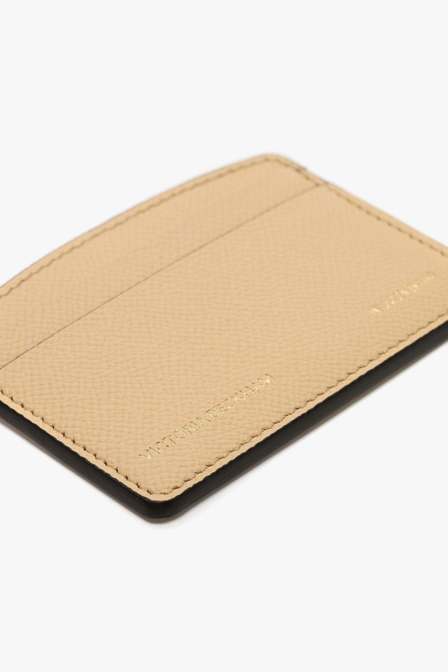 Victoria Card Holder In Peach Grained Leather