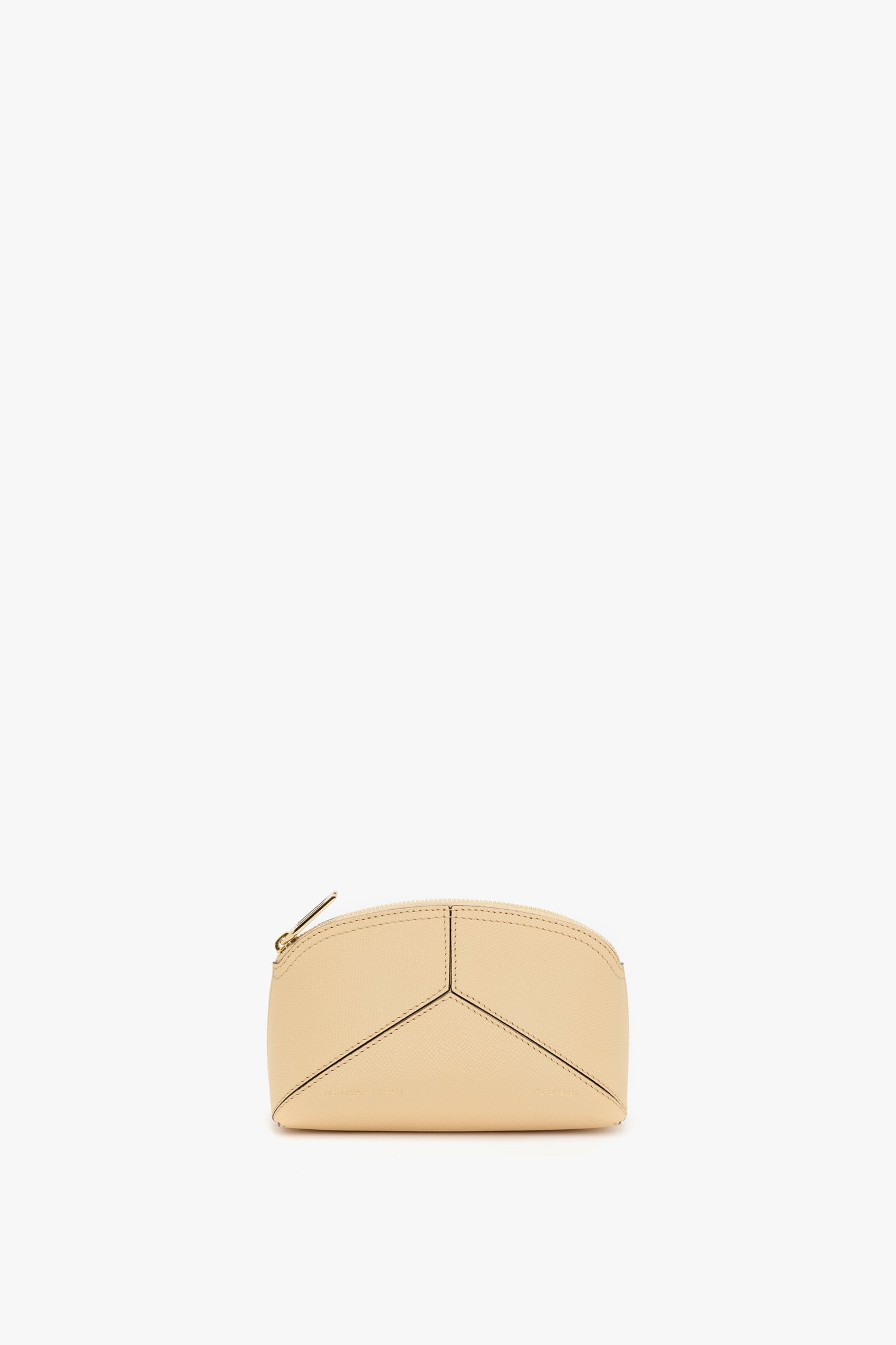 Victoria Mini Travel Pouch In Peach Grained Leather