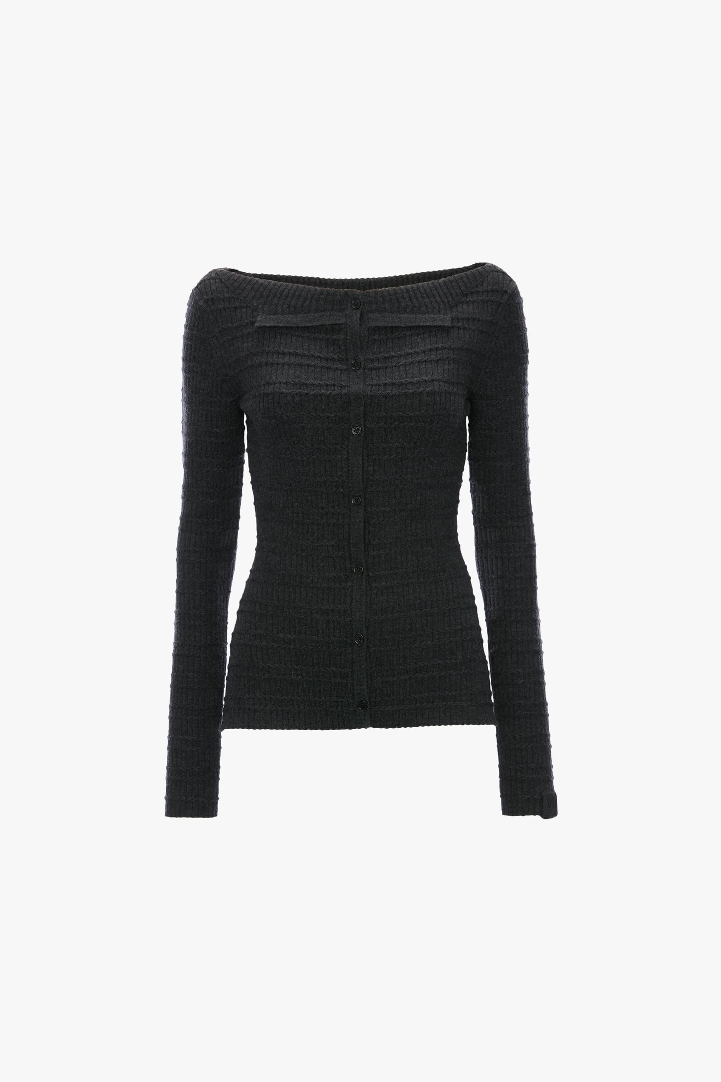 Folded Cardigan In Grey Melange