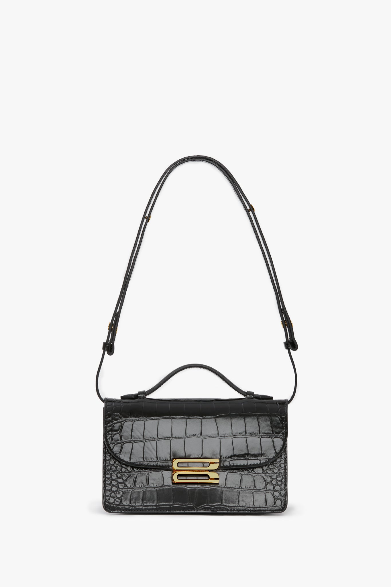 Mini Dorian Bag In Black Croc Embossed Leather – Victoria