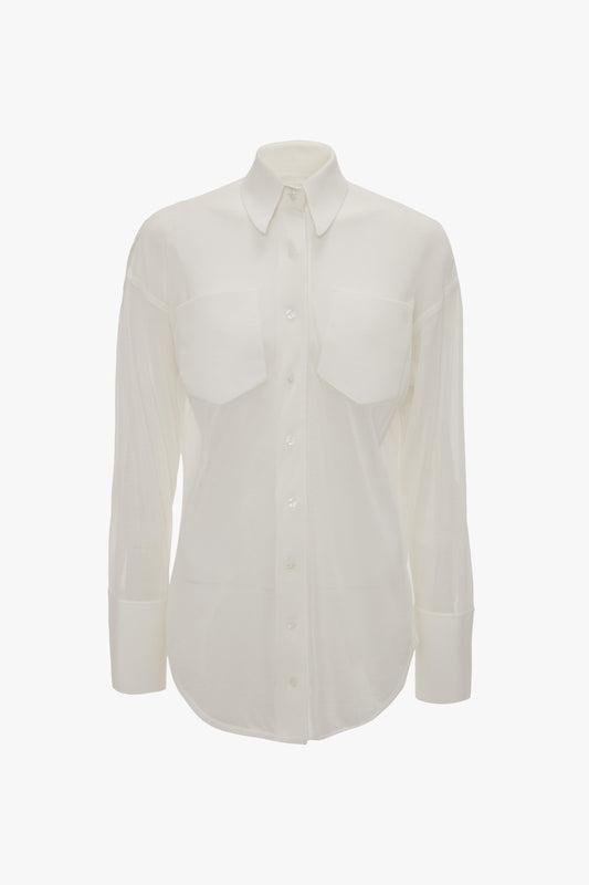 Pocket Detail Shirt In White