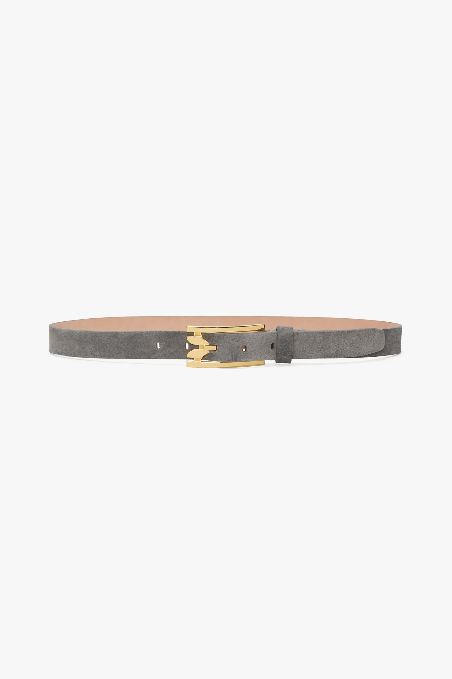 Dorian Pin-Buckle Belt In Pebble Grey Suede