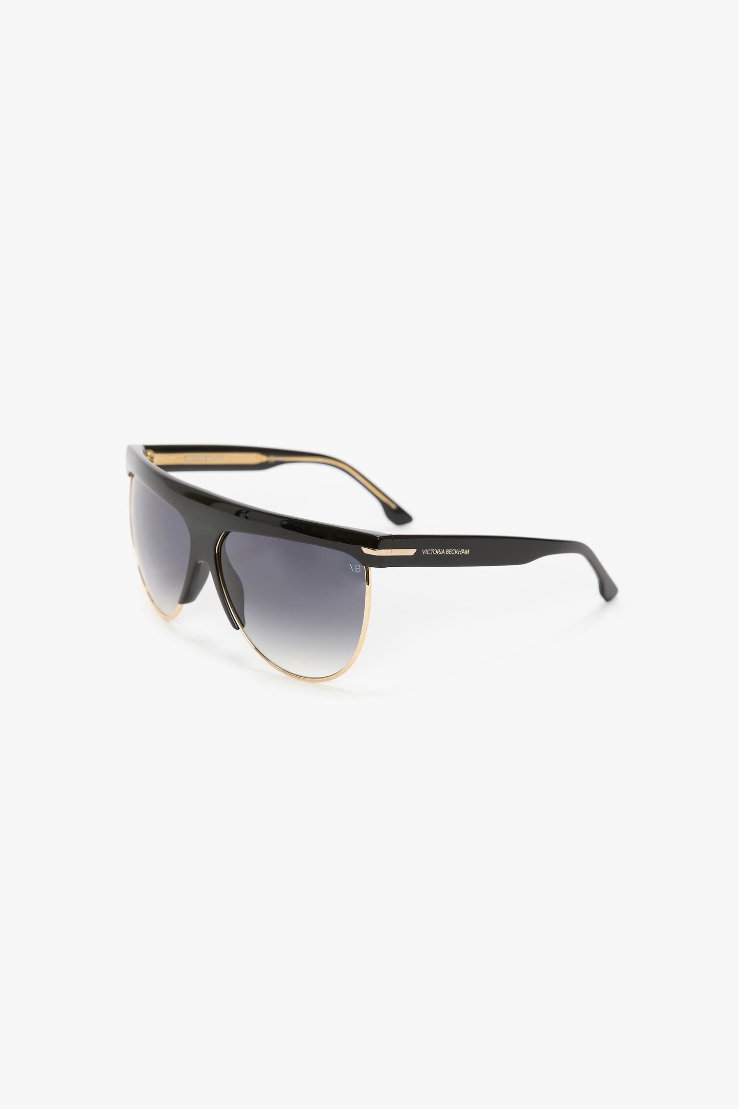 Sculpted Metal And Acetate Sunglasses With Flat Top