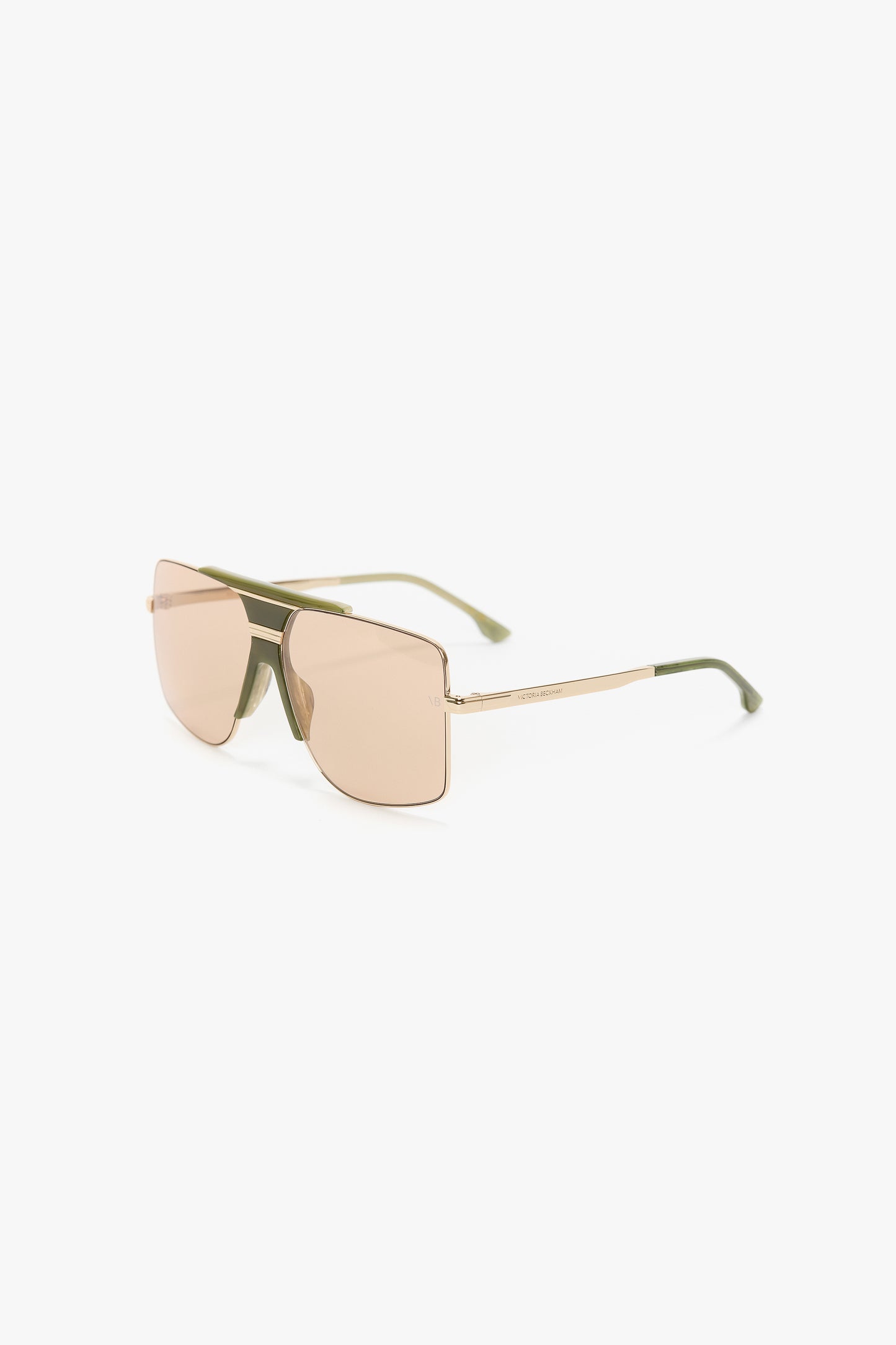 Oversized Metal And Acetate Frame In Green Marble