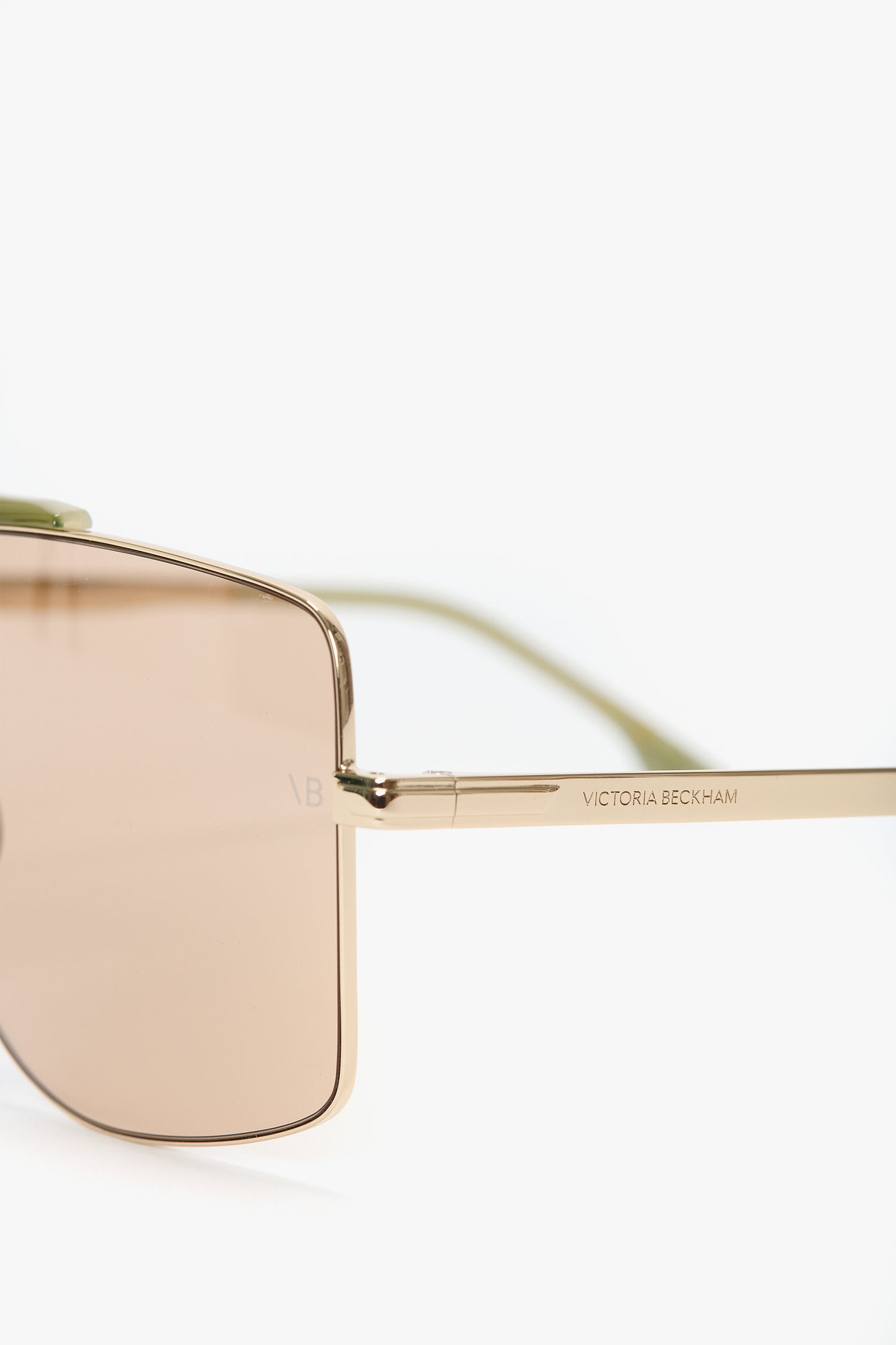 Oversized Metal And Acetate Frame In Green Marble