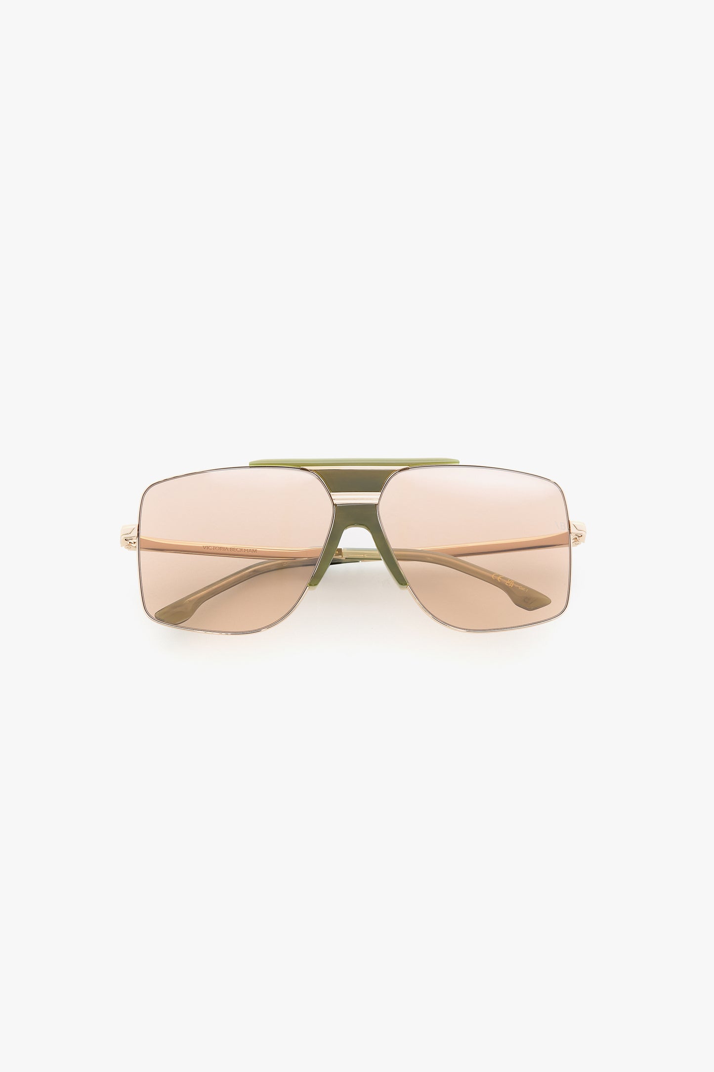 Oversized Metal And Acetate Frame In Green Marble