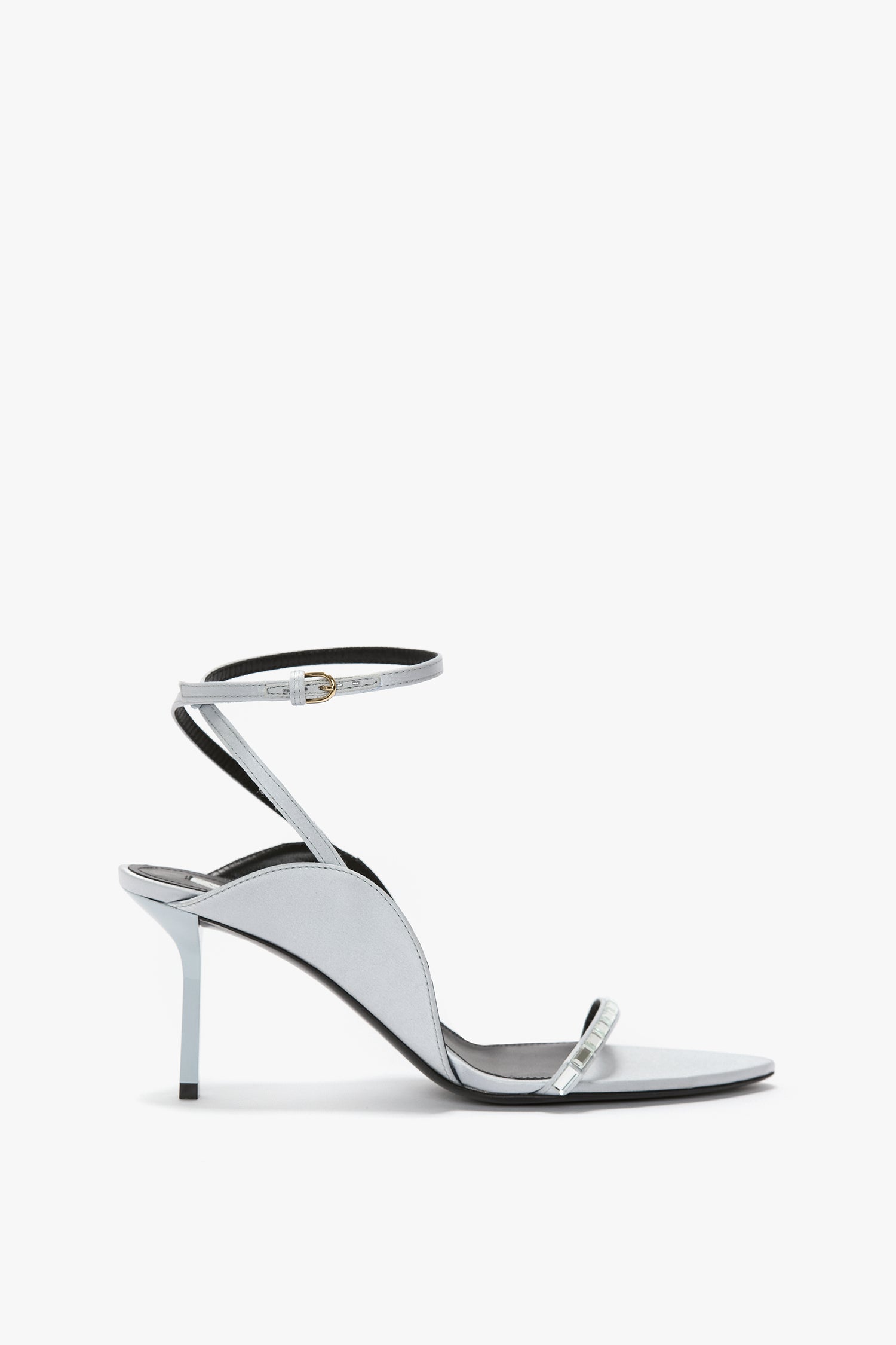 Victoria Embellished Stiletto Sandal 75 In Magnesium Satin