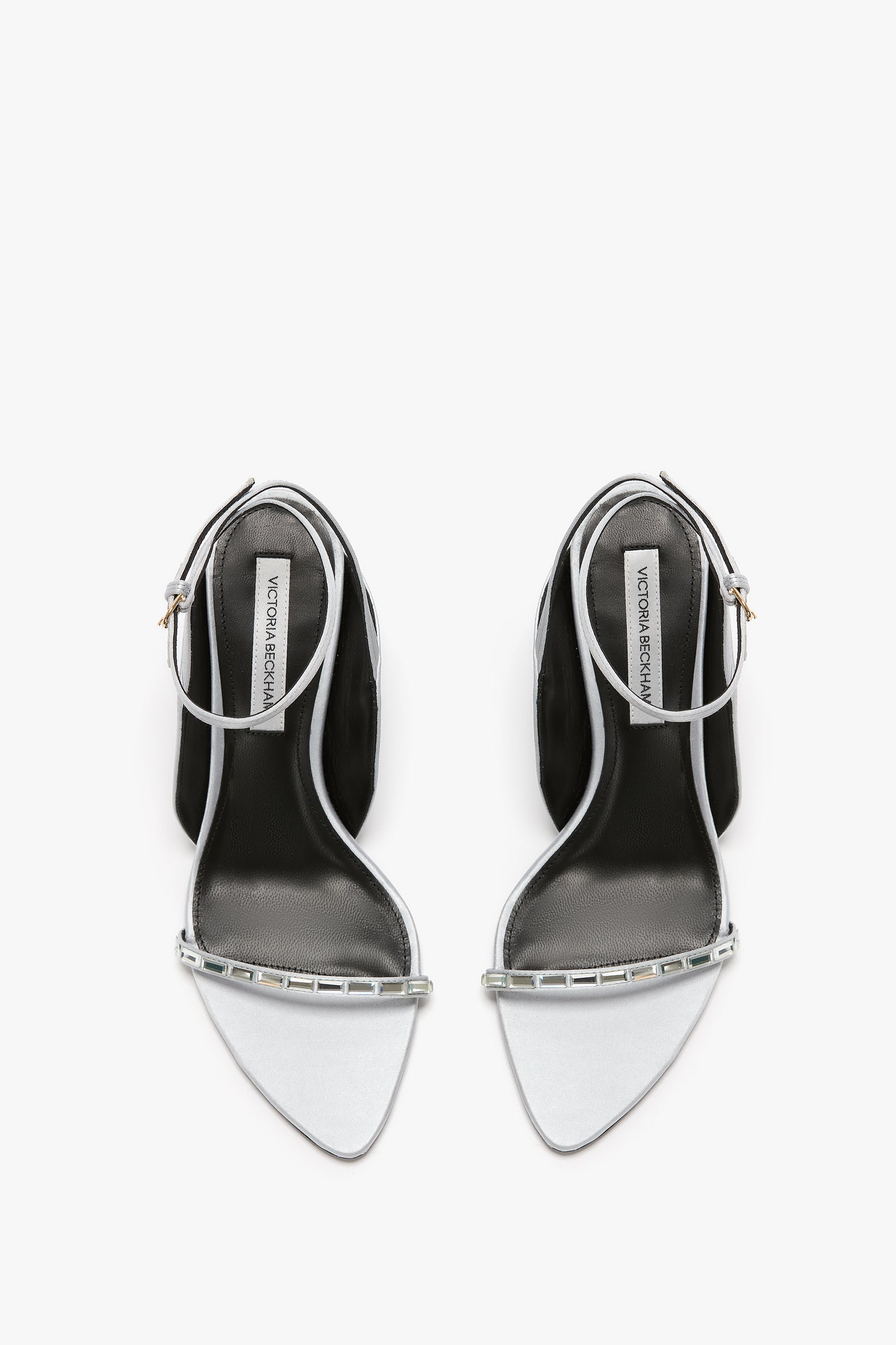 Victoria Embellished Stiletto Sandal 75 In Magnesium Satin