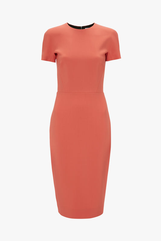 Fitted T-Shirt Dress In Papaya