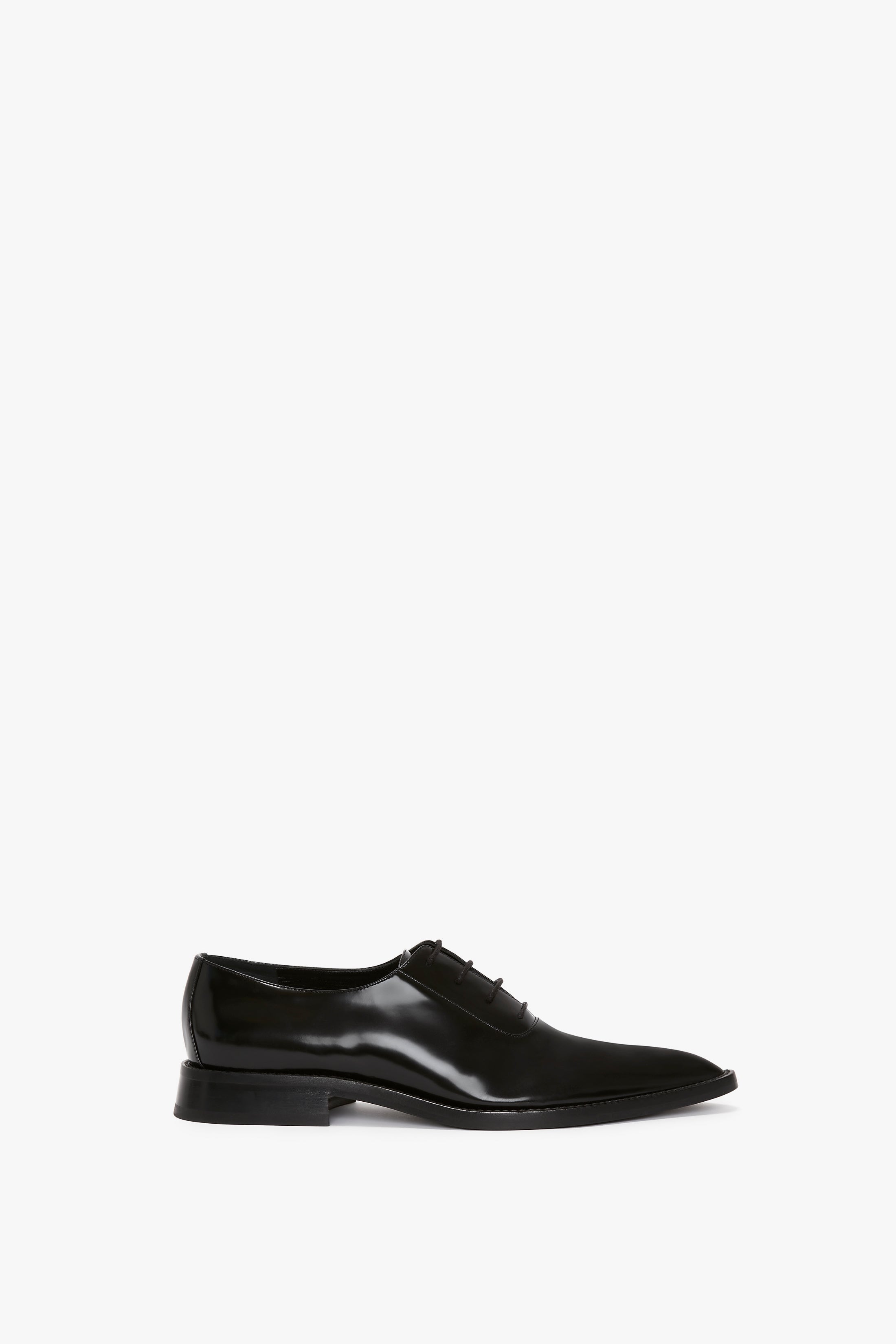 Pointy Toe Flat Lace Up In Black Brushed Leather – Victoria Beckham UK