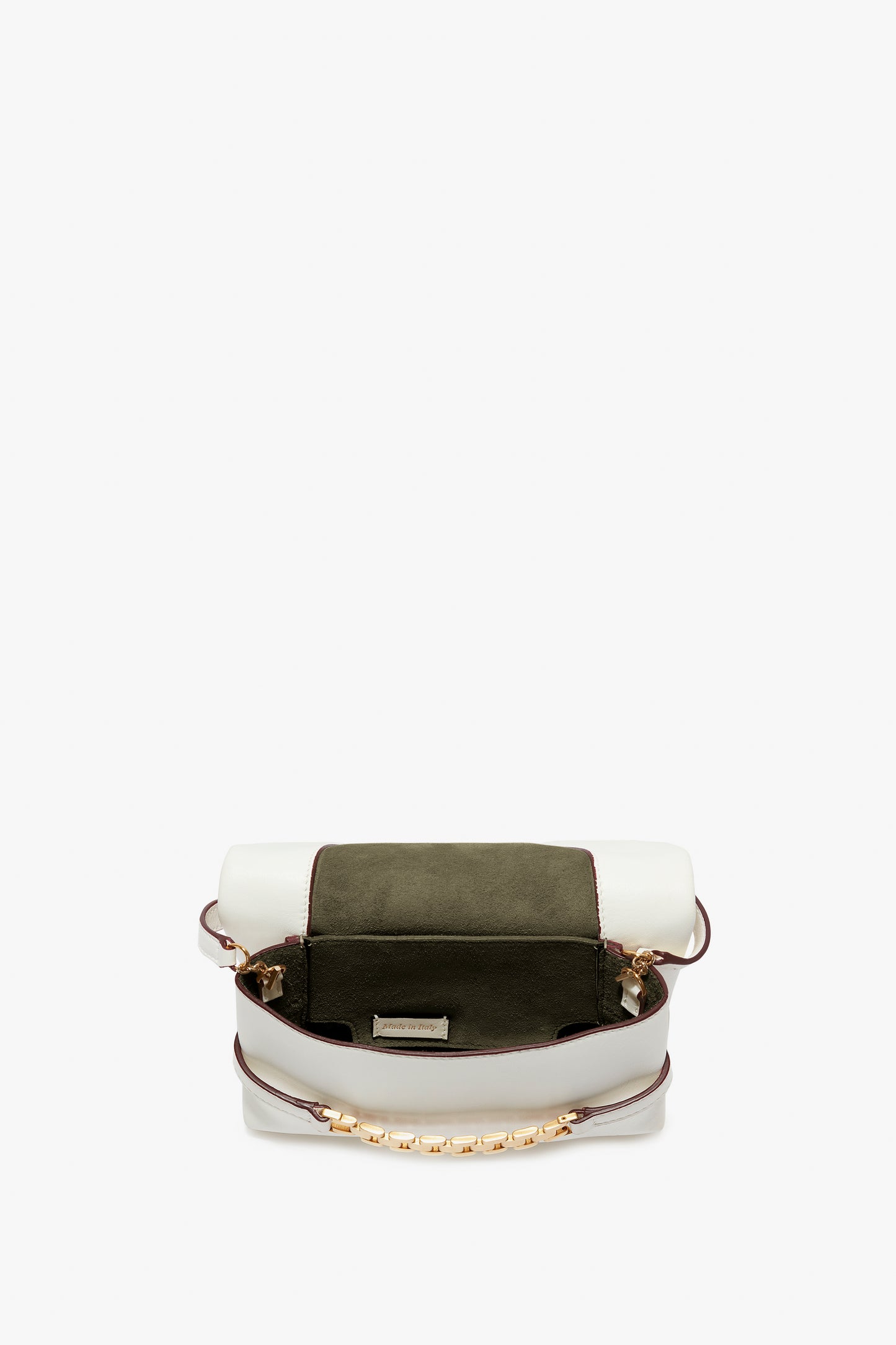 Mini Chain Pouch Bag In White Leather