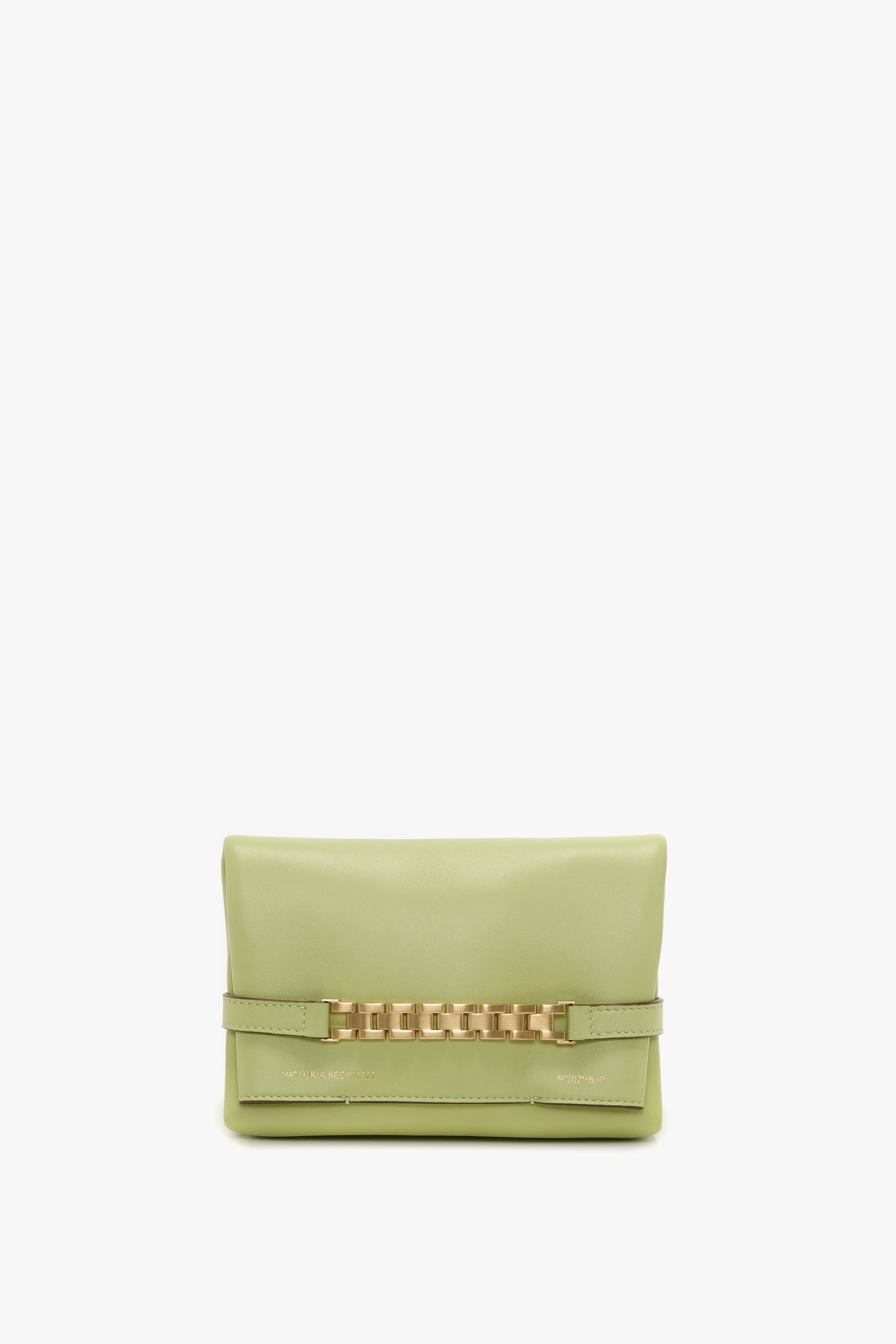 Mini Chain Pouch Bag With Long Strap In Avocado Leather