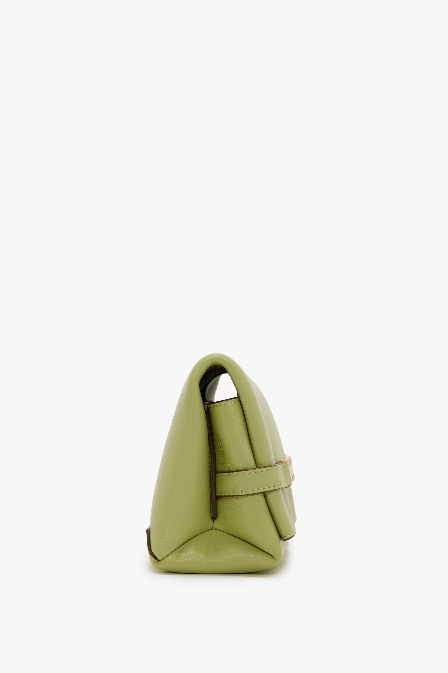Mini Chain Pouch Bag With Long Strap In Avocado Leather