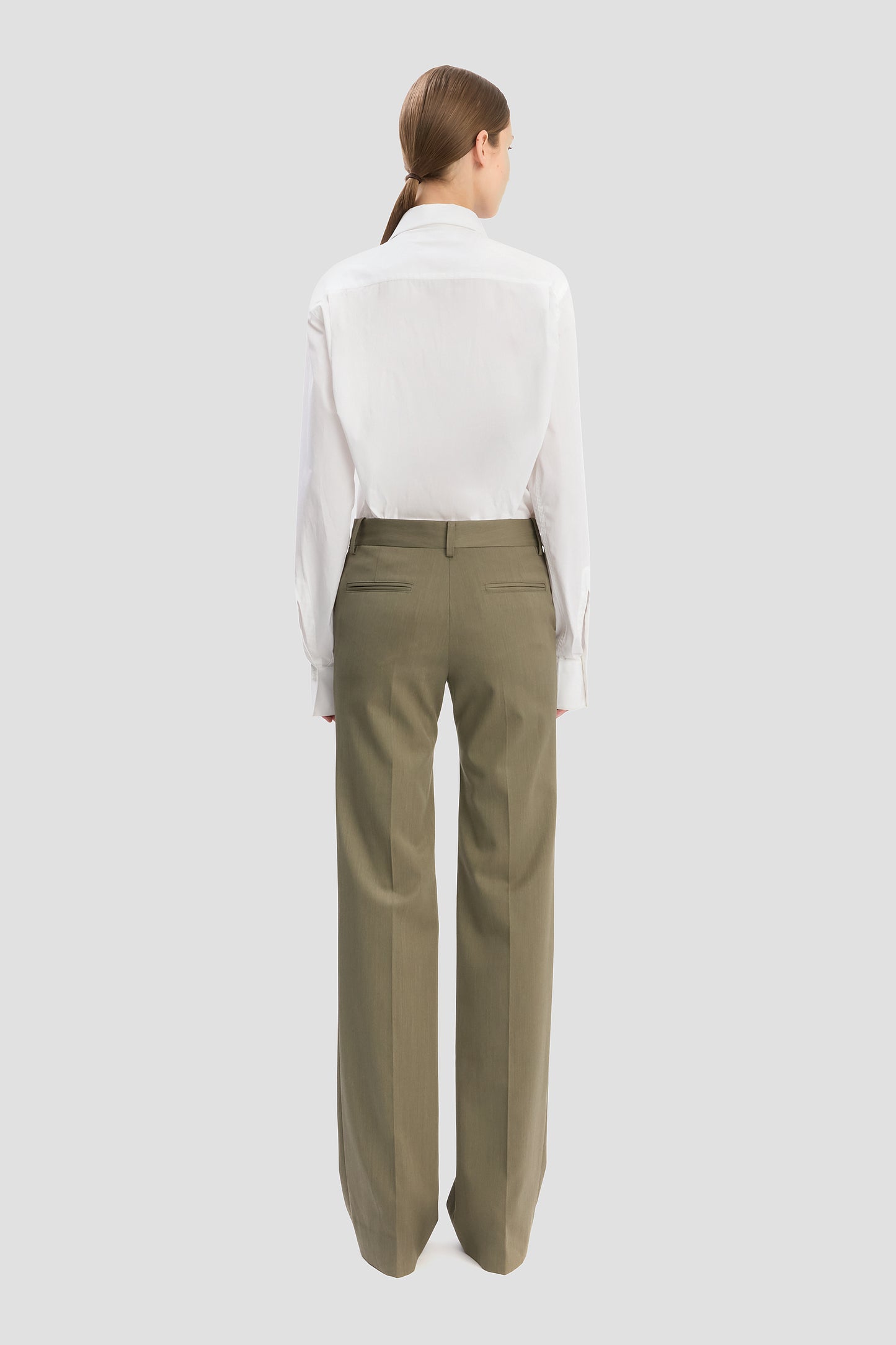 Tailored Straight Leg Trouser In Sage Melange