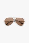 Metal Pilot Sunglass In Gold Blue
