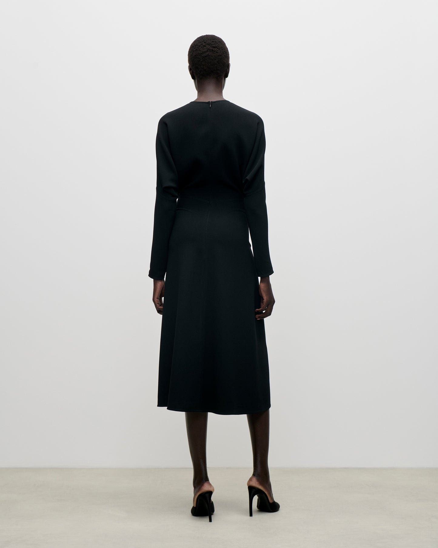 Dolman Midi Dress In Black