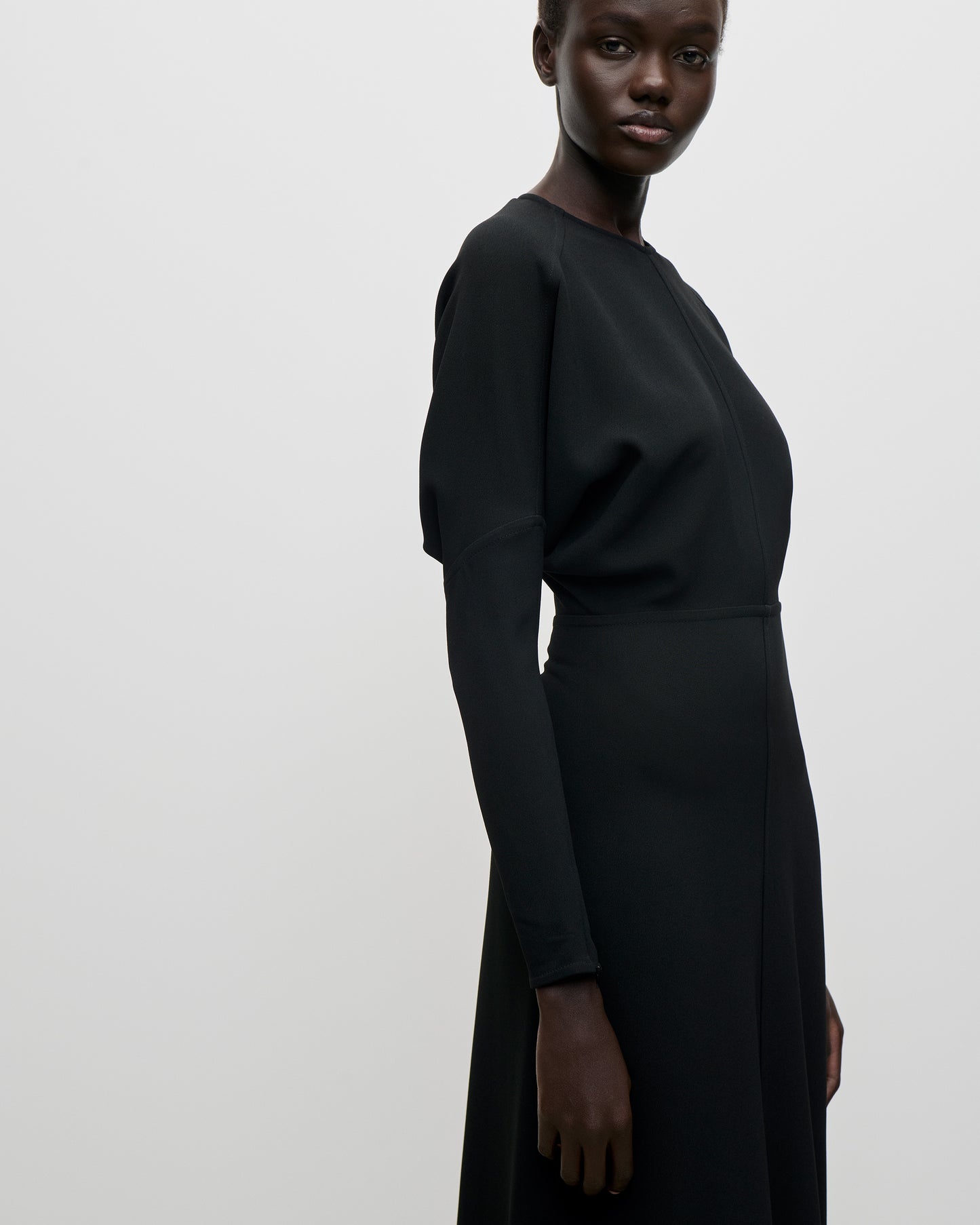 Dolman Midi Dress In Black