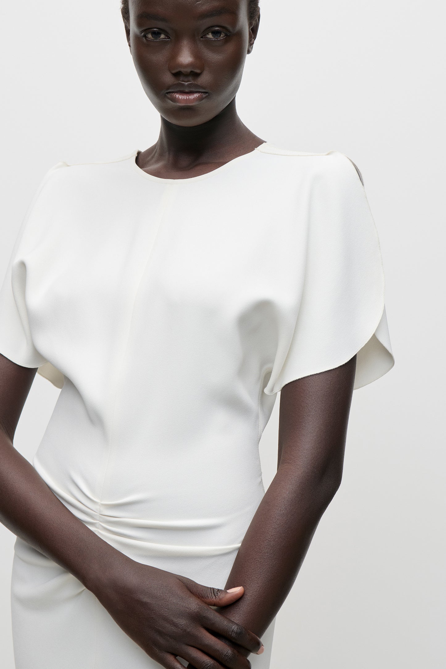 Bela Midi Dress In Bright Ivory