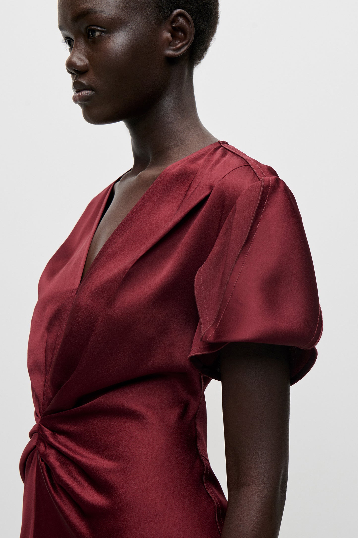 Eve Midi Dress In Burgundy