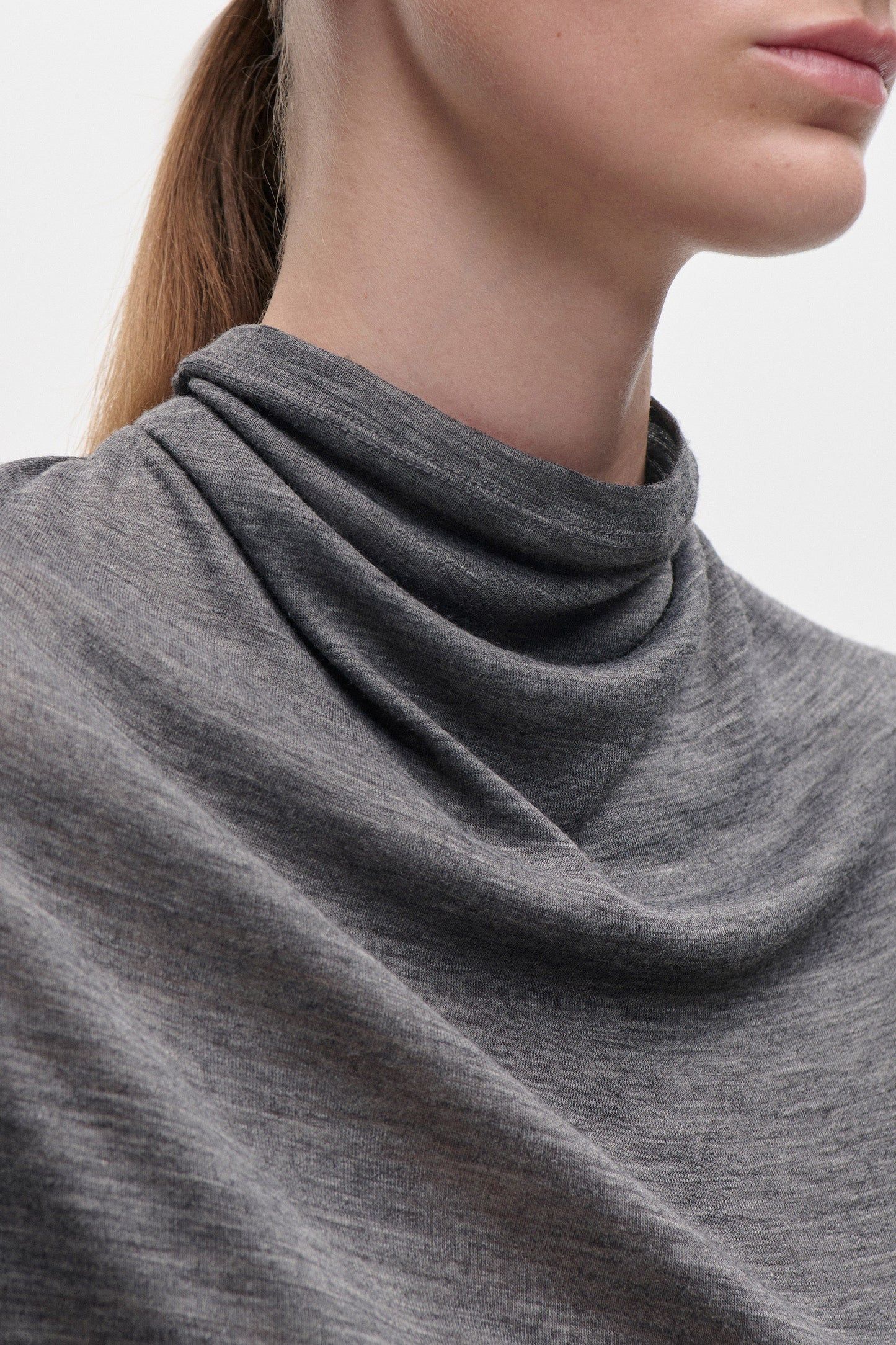 Draped Top In Grey Marl