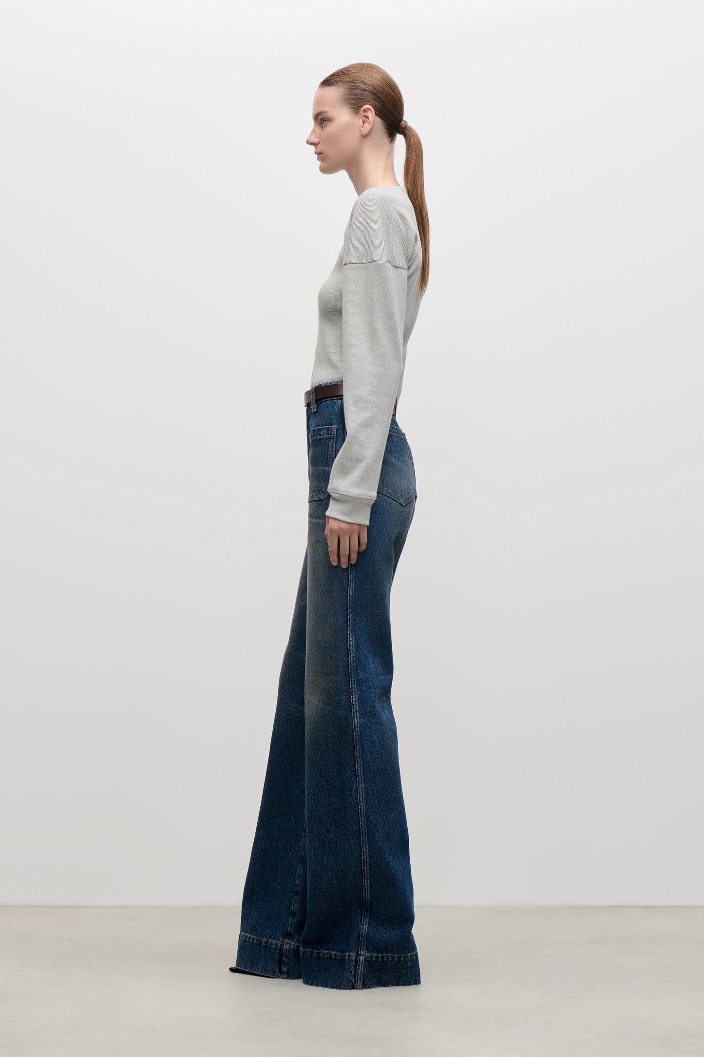 Hazel Top In Grey Marl