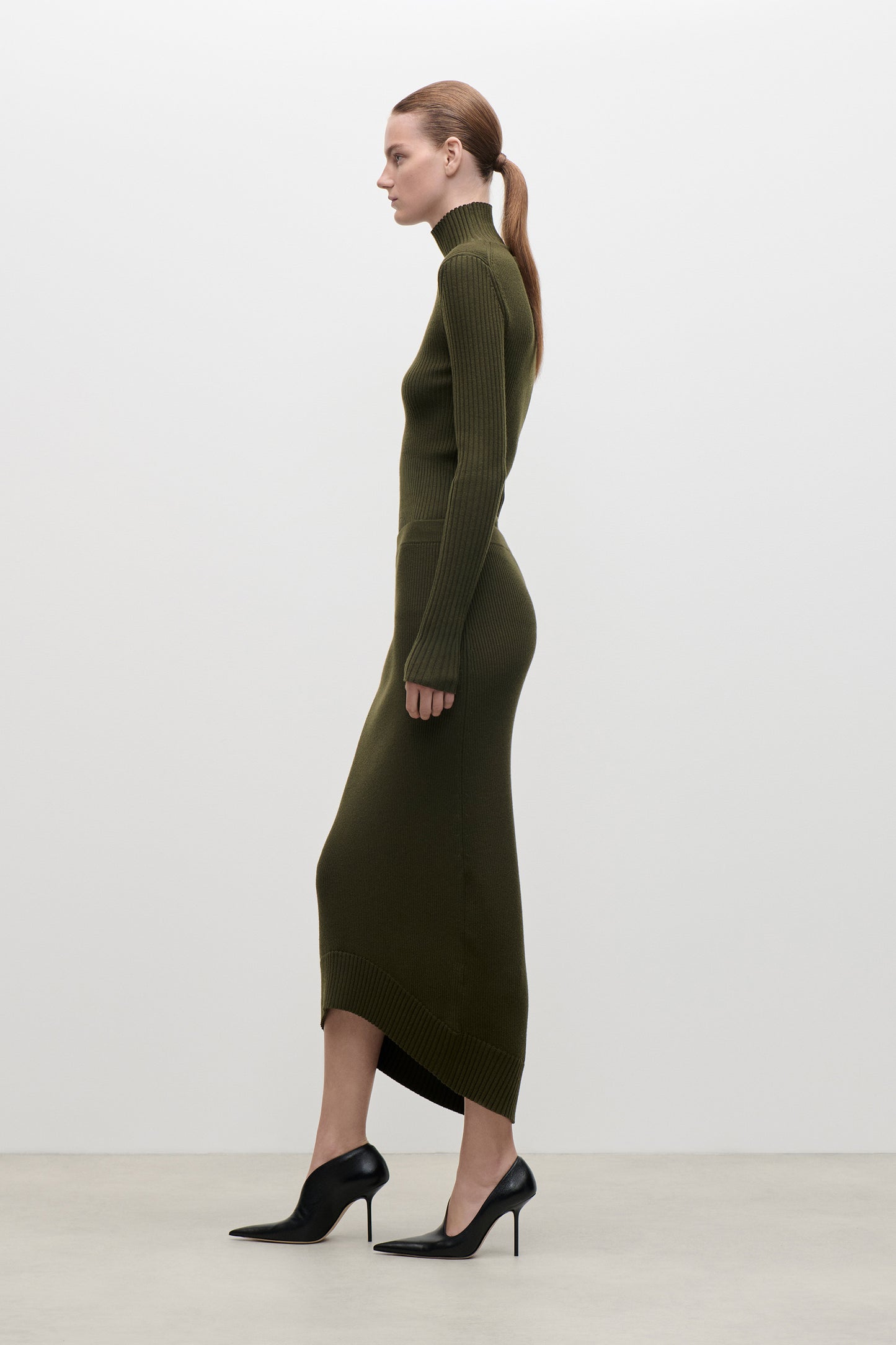 High Neck Jumper In Green
