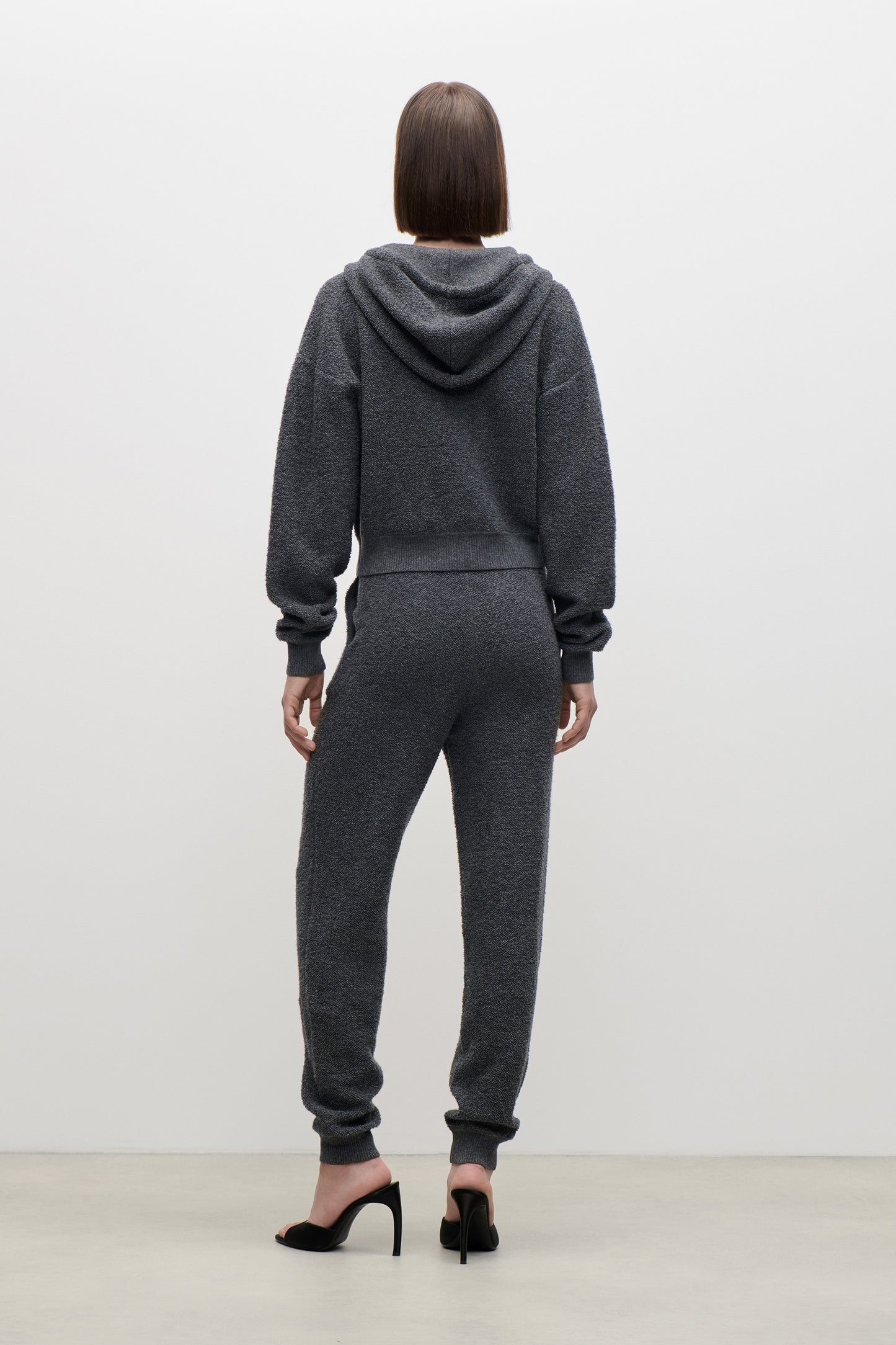 Isla Zipped Hoodie In Dark Grey
