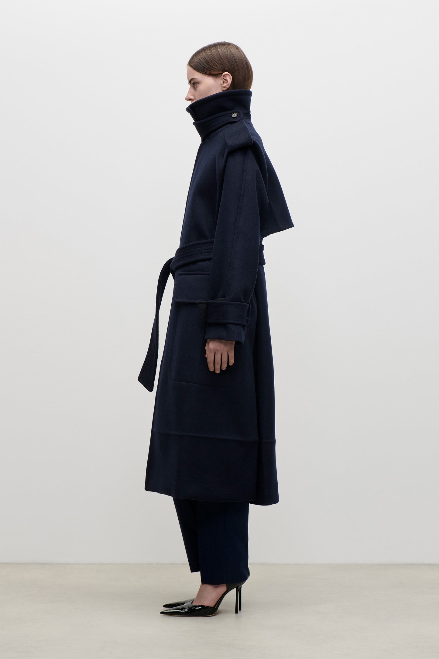 Philippa Trench Coat In Dark Navy